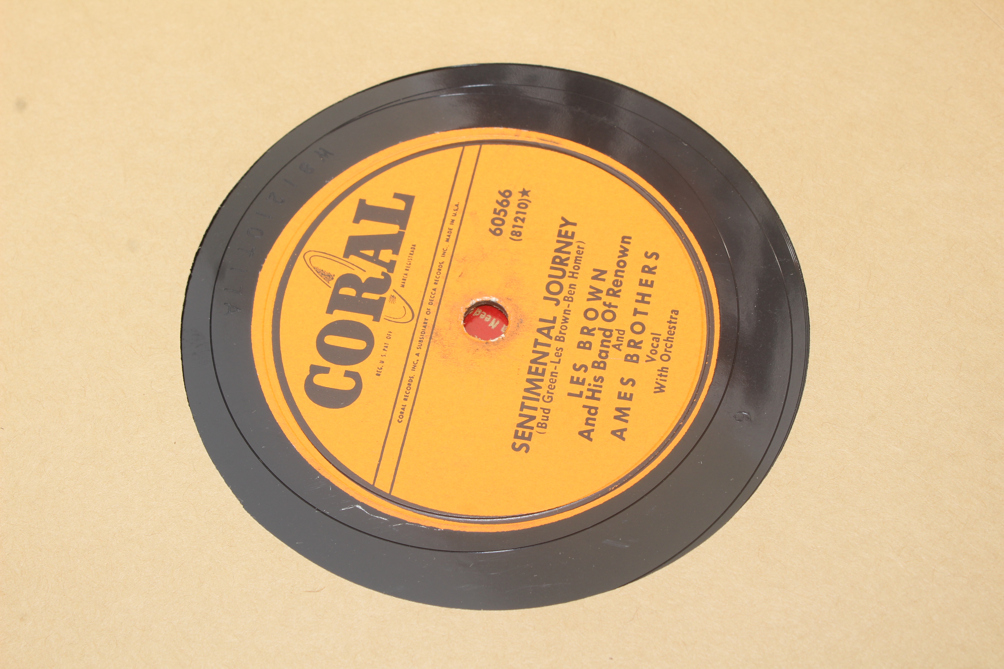 Antique Victrola Table and Record Selection