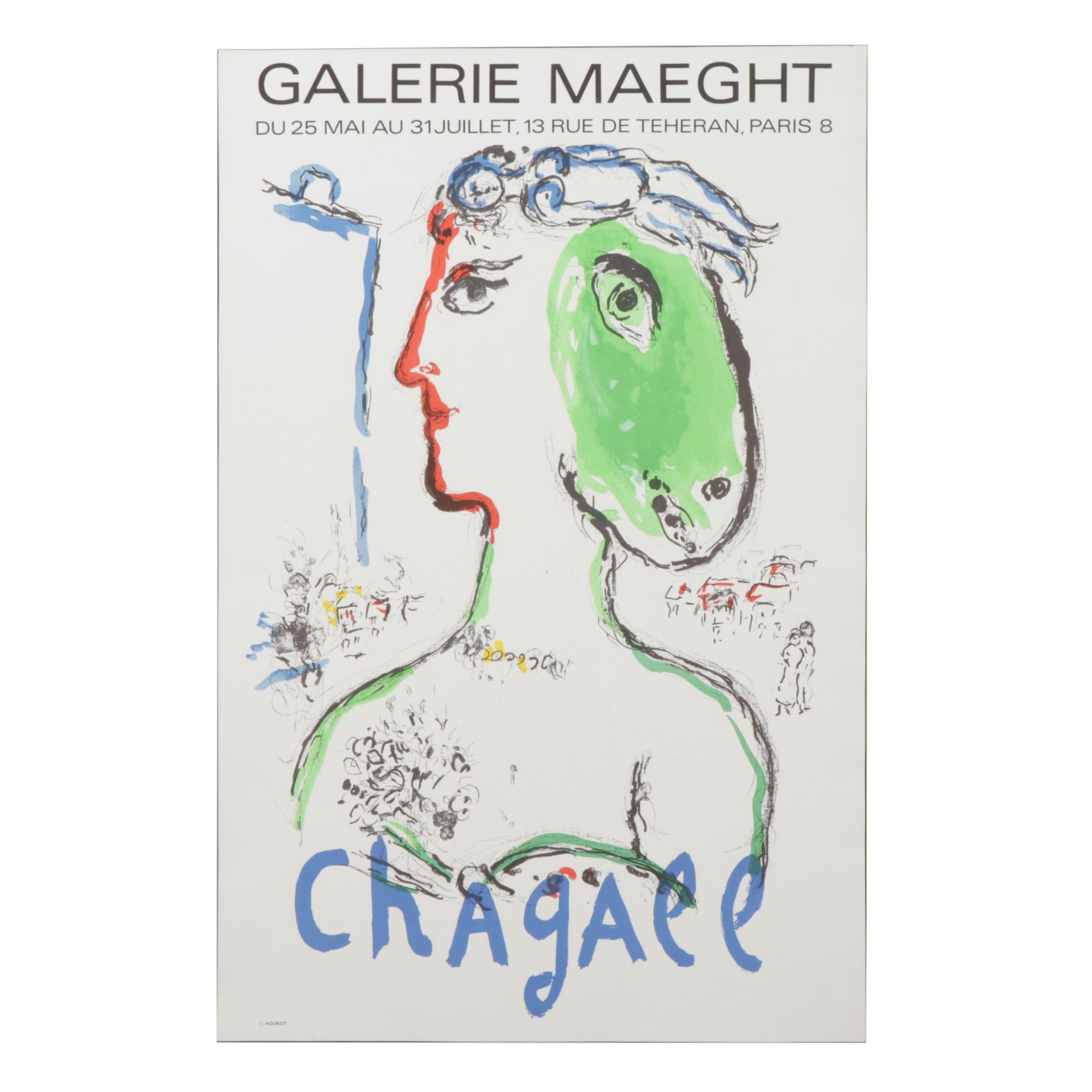 Marc Chagall Lithograph Poster "L'Artiste Phenix" for Galerie Maeght