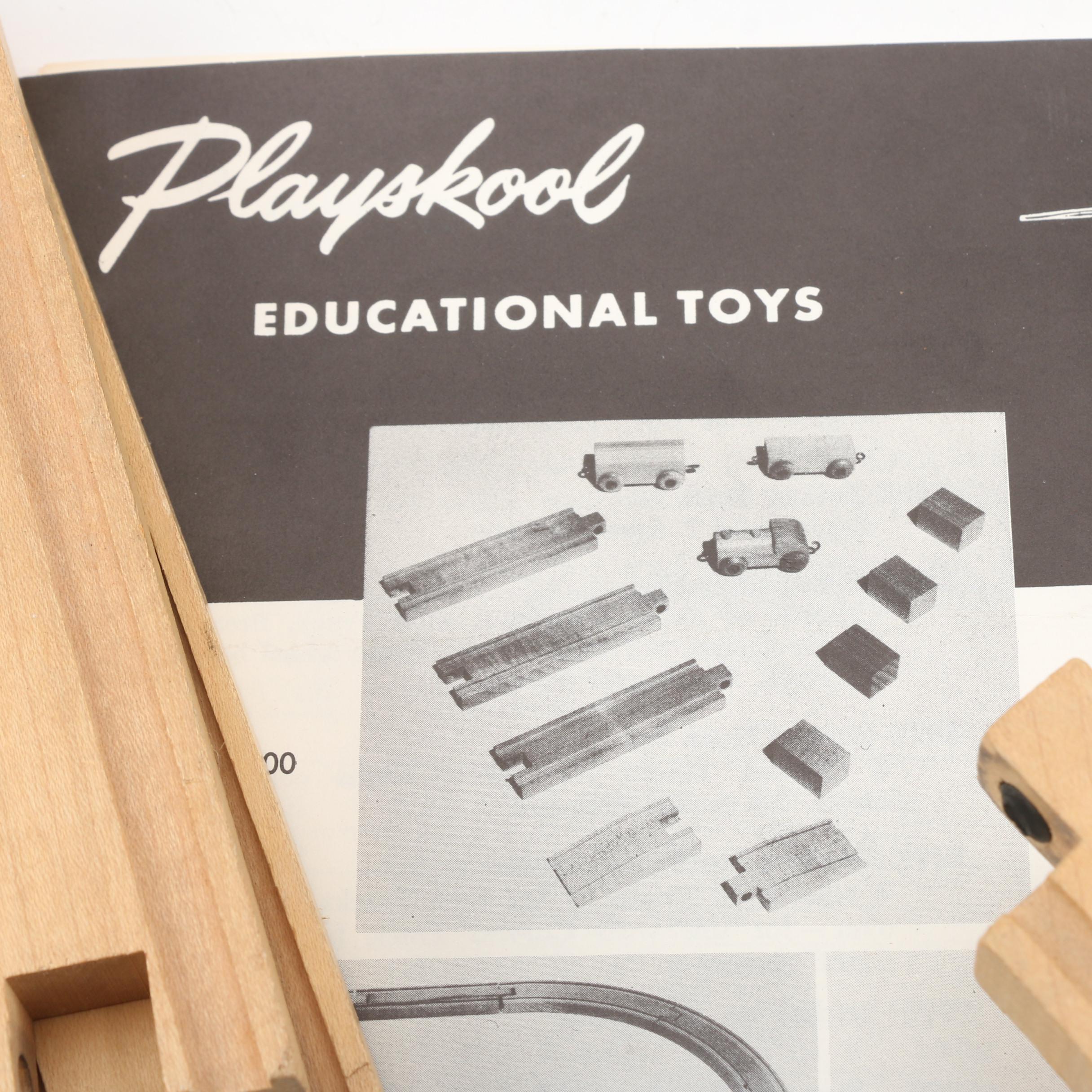 Playskool Skaneateles Wooden Train Set with Plastic Set, 1940s/1950s