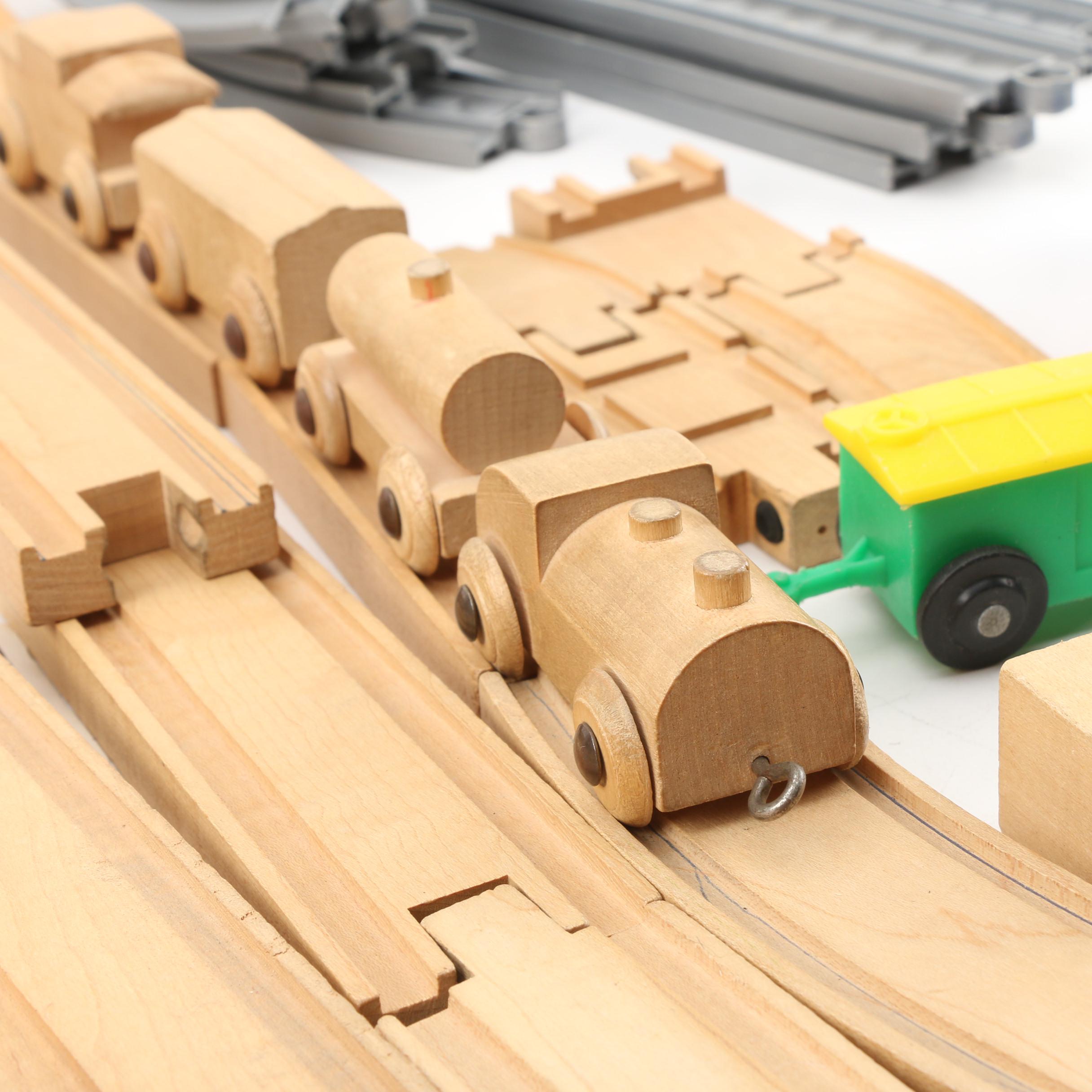 Playskool Skaneateles Wooden Train Set with Plastic Set, 1940s/1950s