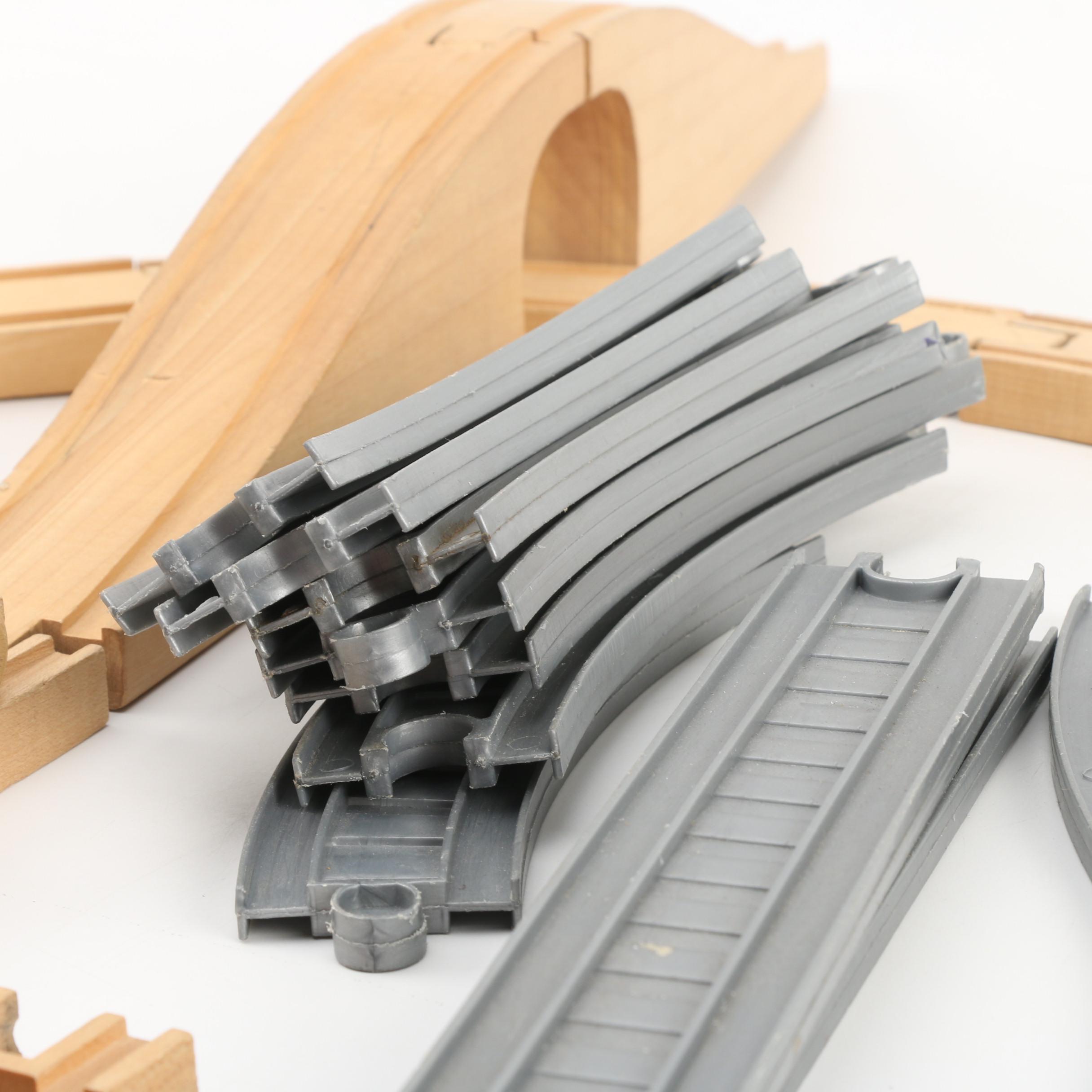 Playskool Skaneateles Wooden Train Set with Plastic Set, 1940s/1950s