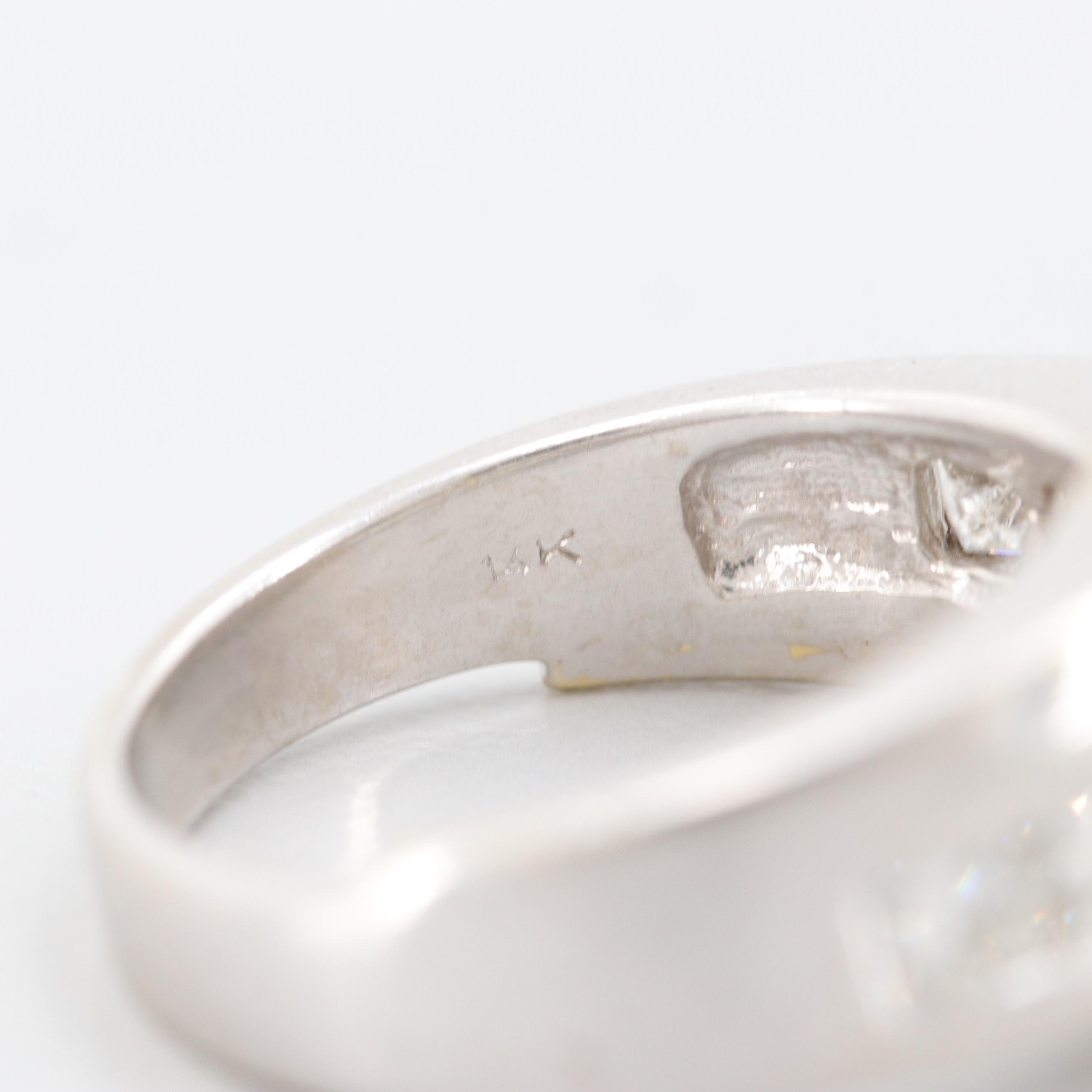 14K White Gold 1.63 CTW Diamond Bypass Ring