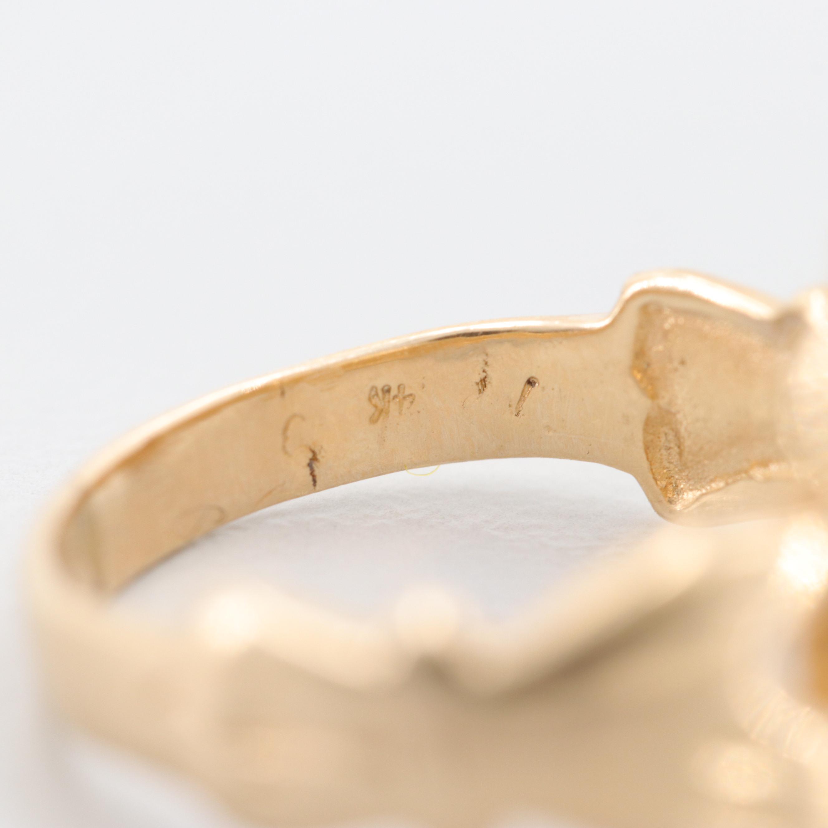 14K Yellow Gold Claddagh Ring