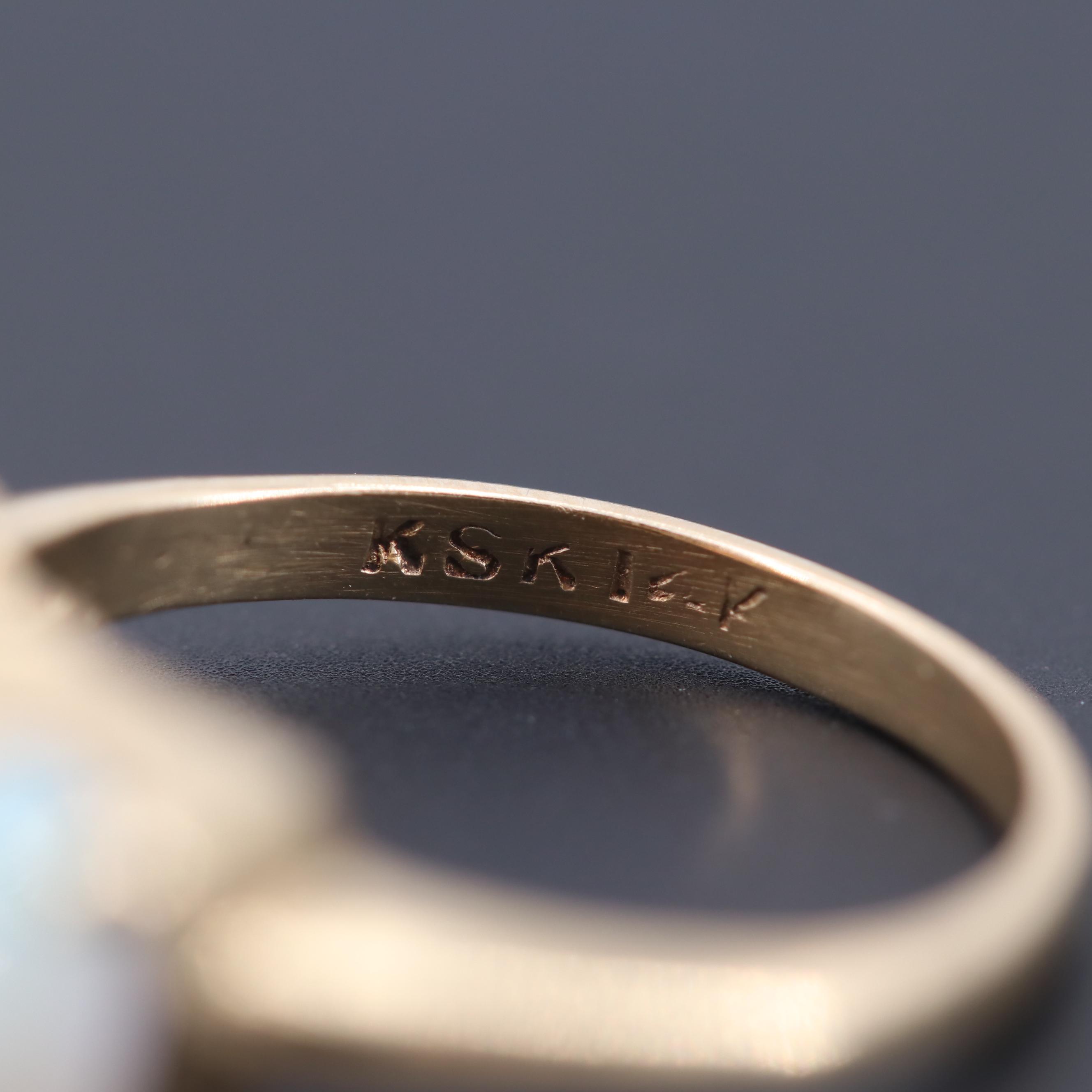 14K Yellow Gold Opal Ring