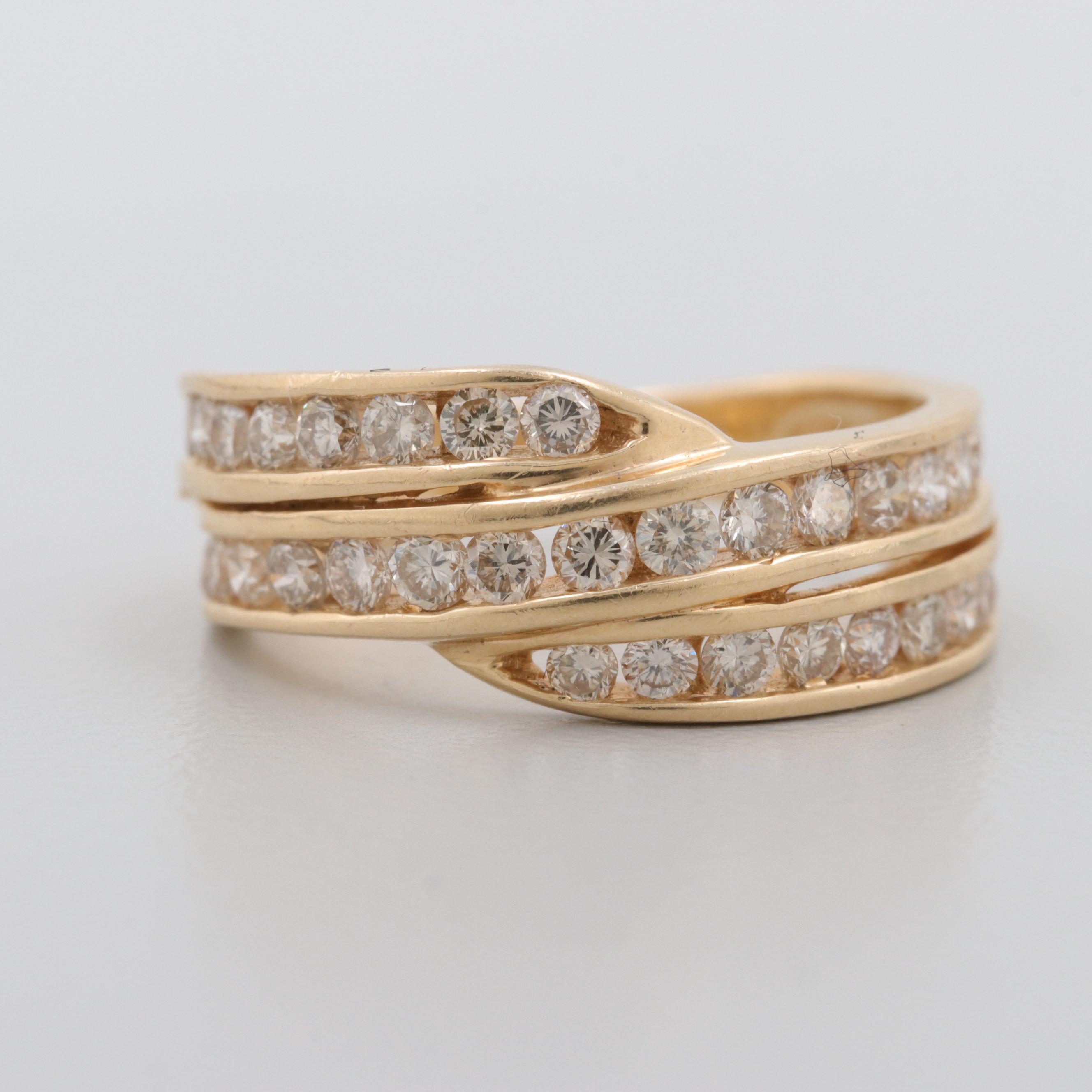 14K Yellow Gold 1.00 CTW Diamond Ring
