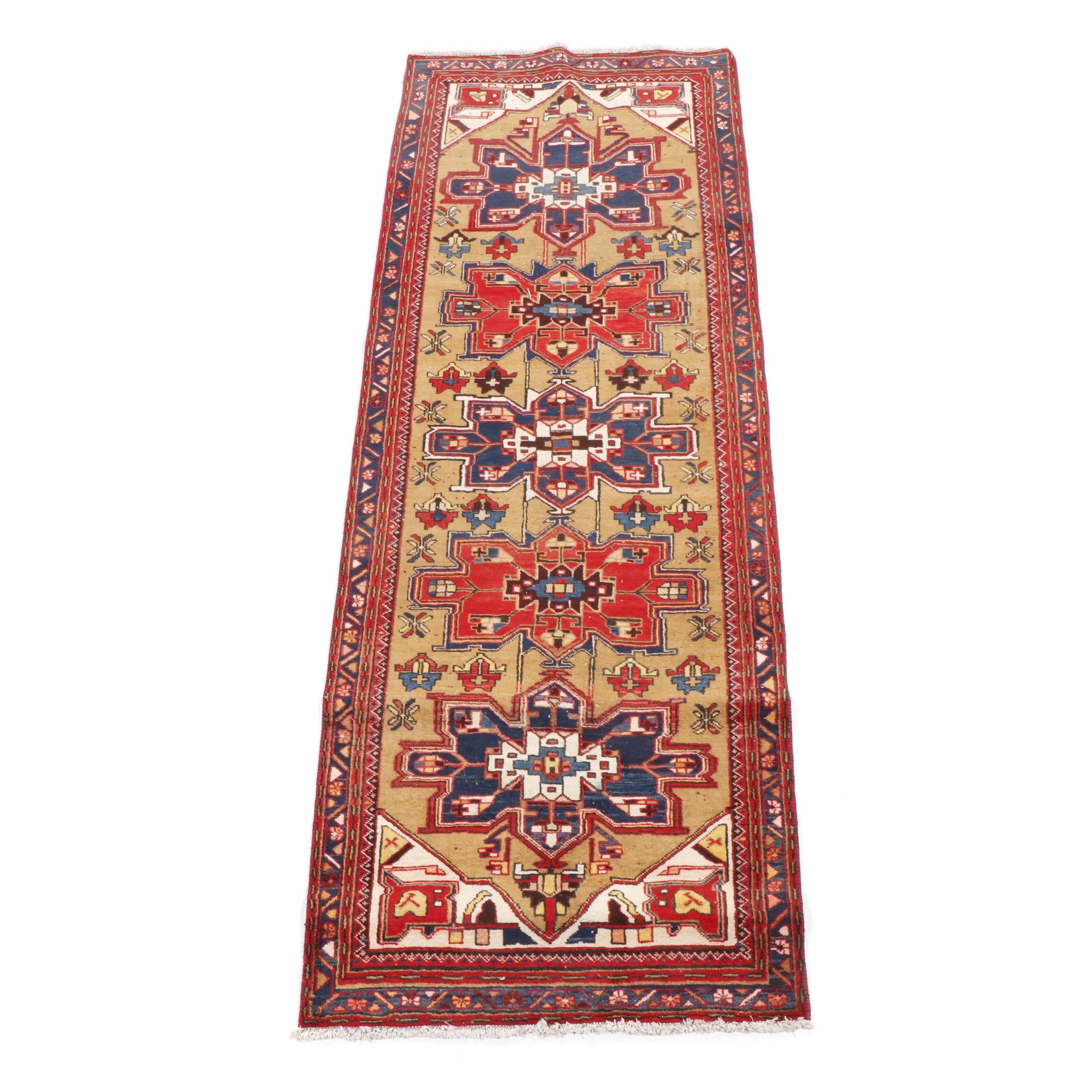 Hand-Knotted Persian Heriz Wool Rug