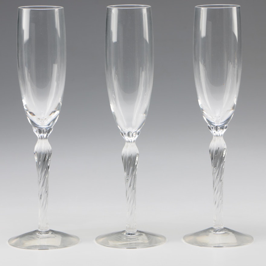 Lenox "Aria" Crystal Champagne Flutes, 1984-2006