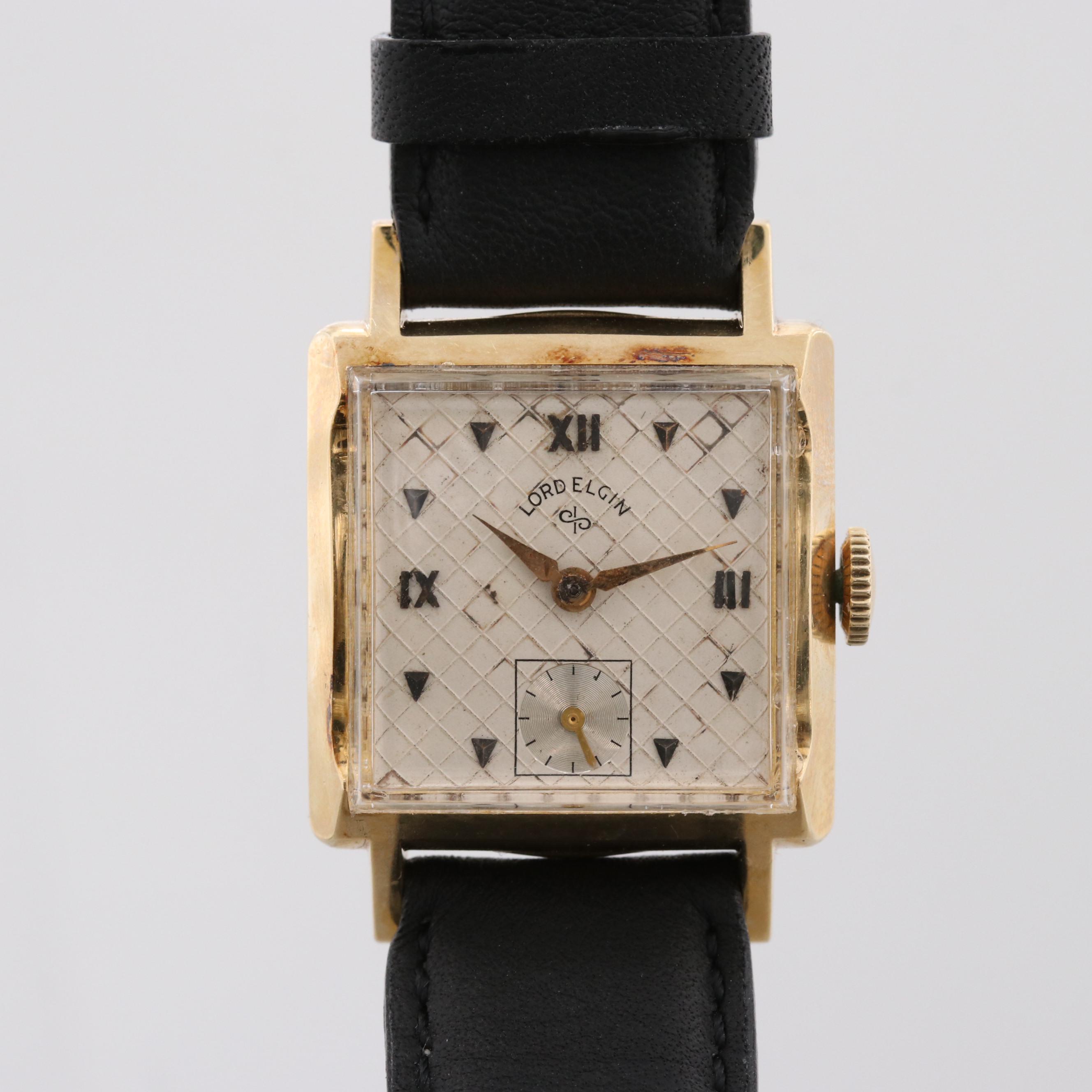 Circa 1950s Lord Elgin 14K Yellow Gold Watch