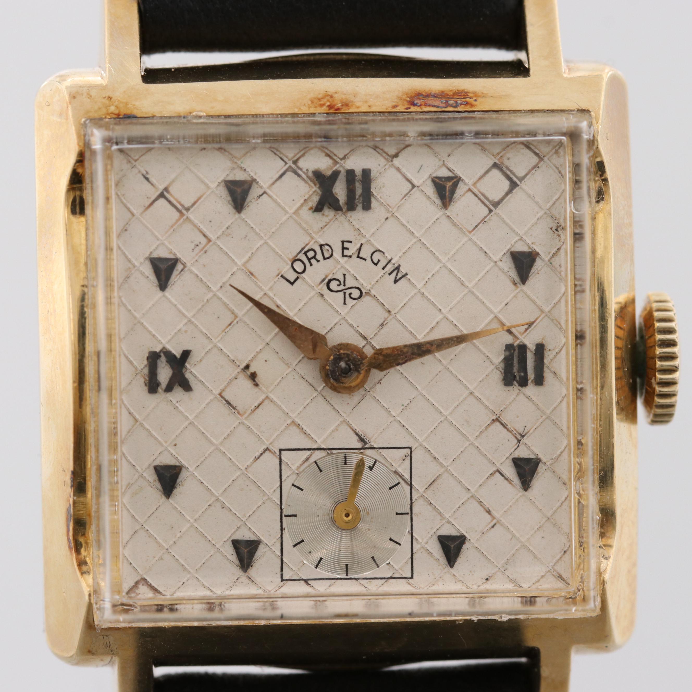 Circa 1950s Lord Elgin 14K Yellow Gold Watch