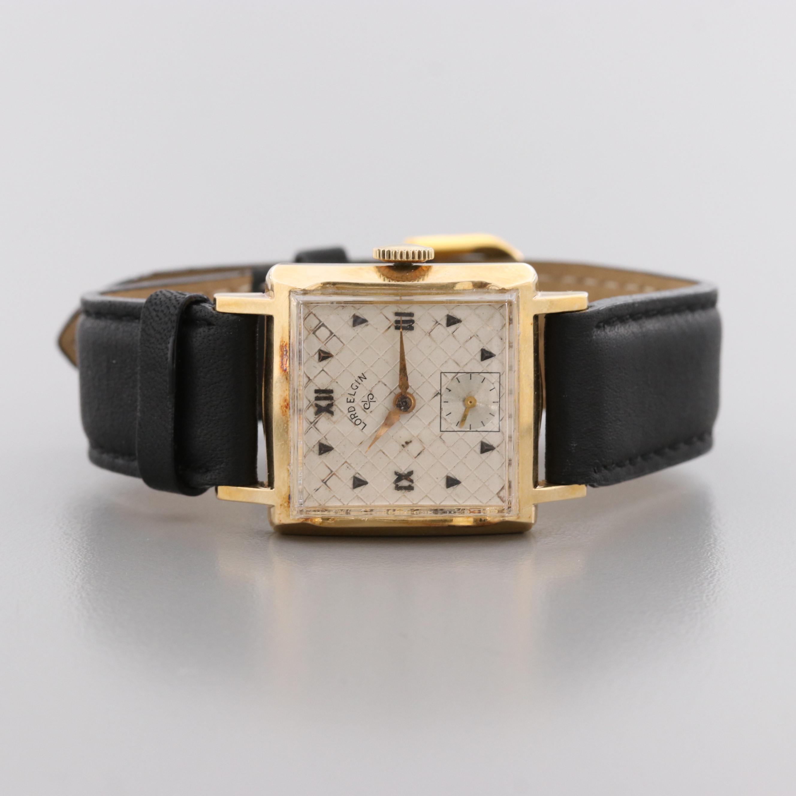 Circa 1950s Lord Elgin 14K Yellow Gold Watch