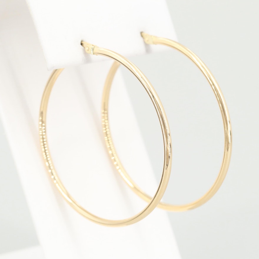 18K Yellow Gold Hoop Earrings