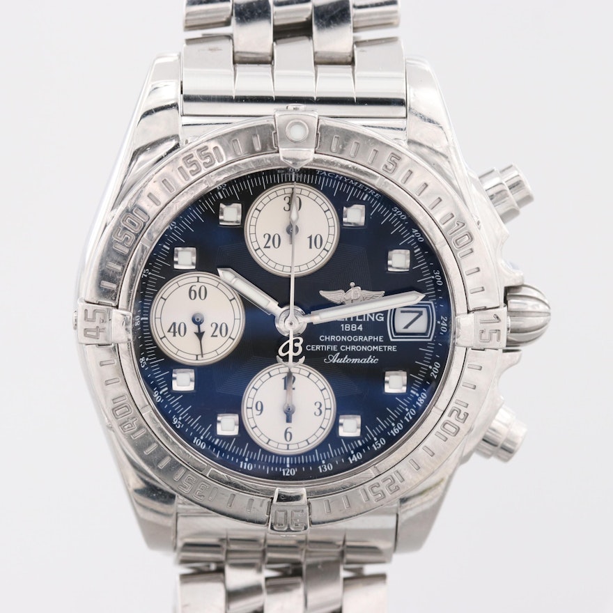 Breitling Chrono Cockpit Stainless Steel Chronograph Automatic Wristwatch