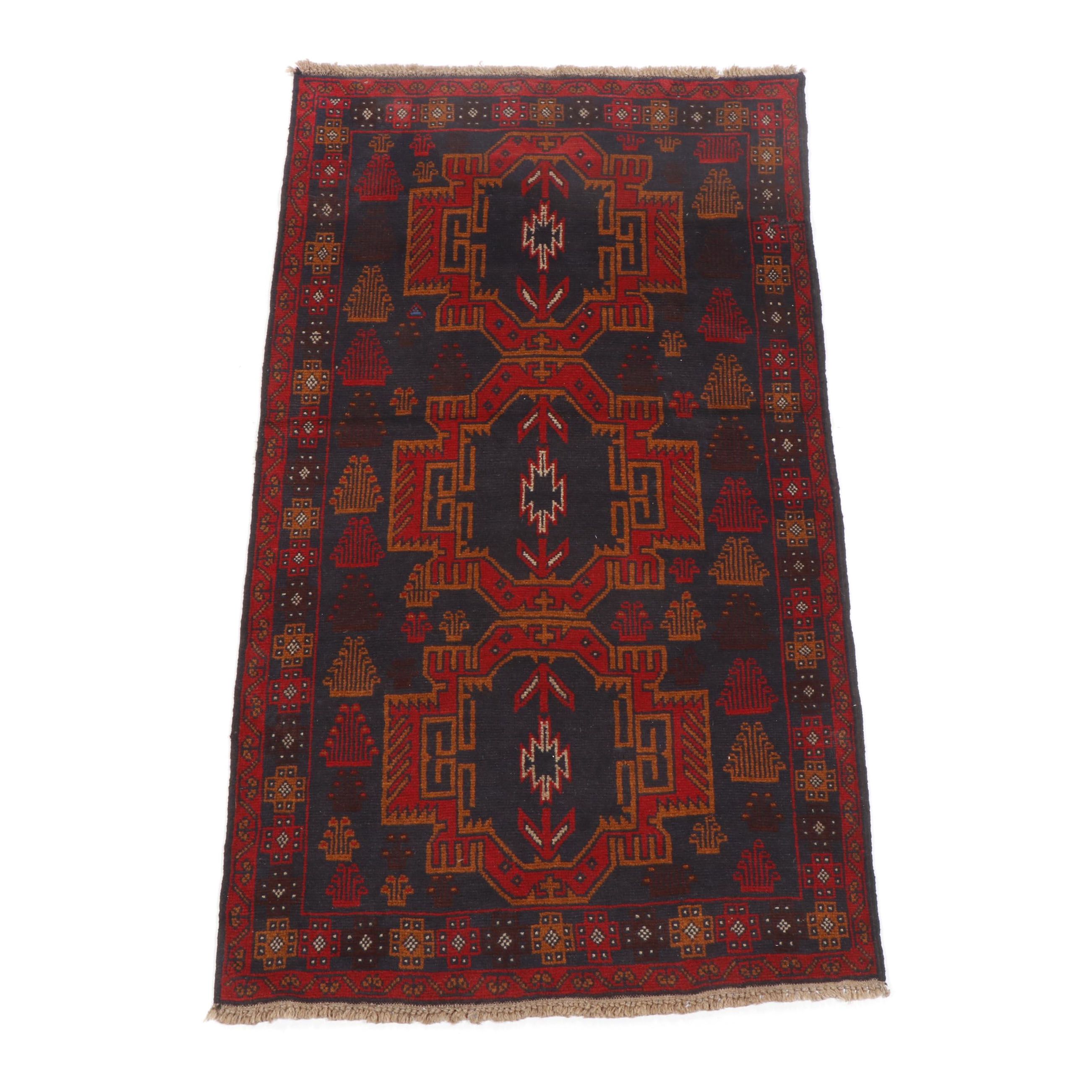 Hand-Knotted Afghan Bahor Wool Rug