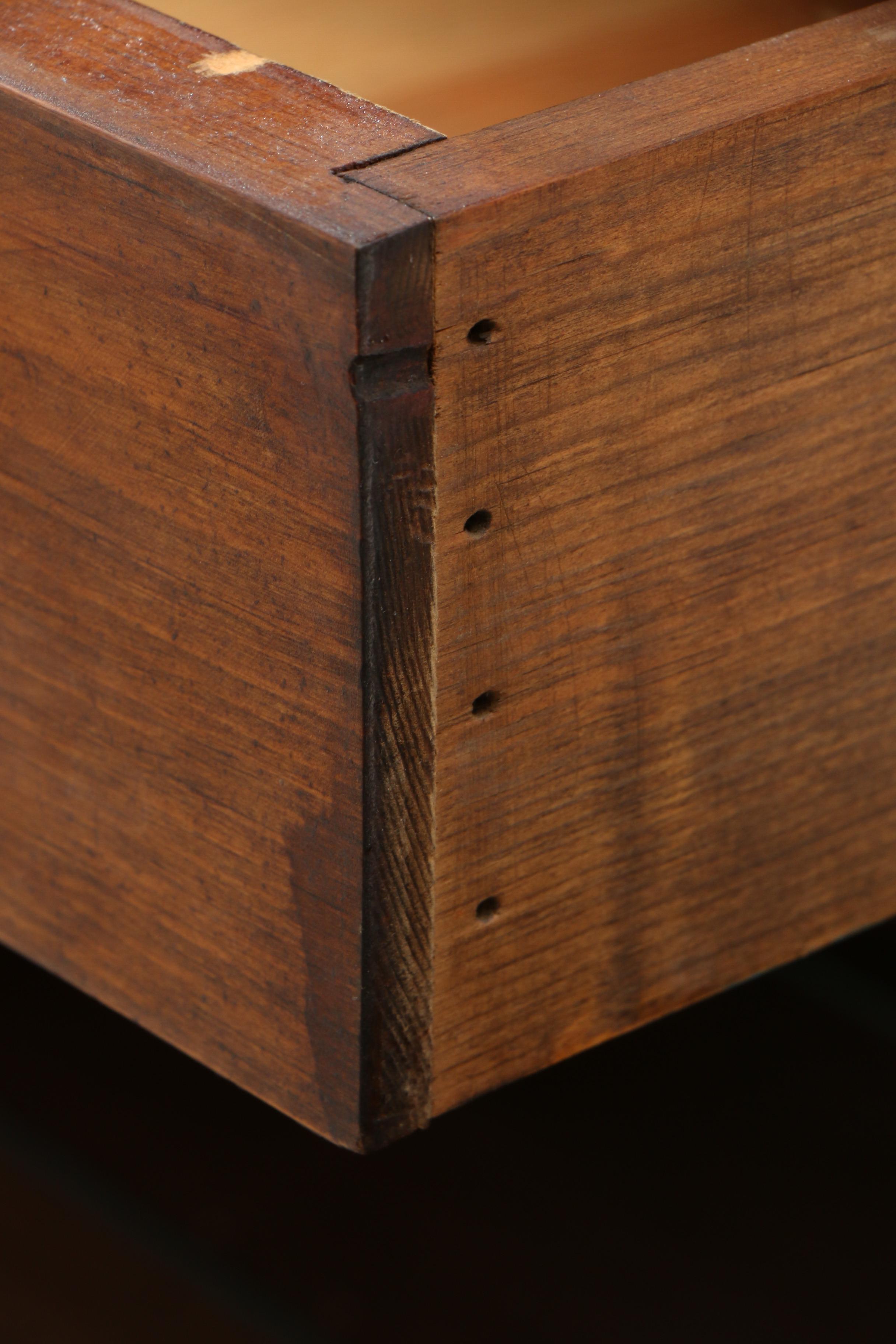 Colonial Revival Pine and Mixed Woods Side Server by Rowe & Giles, Mid 20th c.