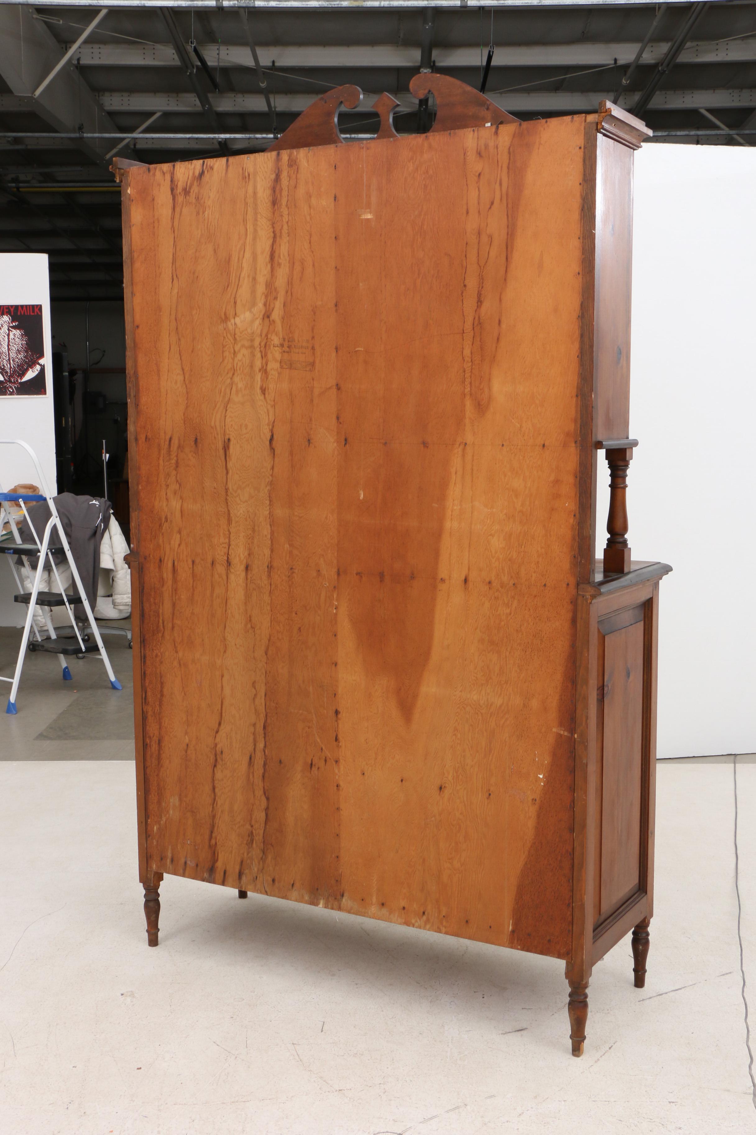 Colonial Revival Pine and Mixed Woods Side Server by Rowe & Giles, Mid 20th c.