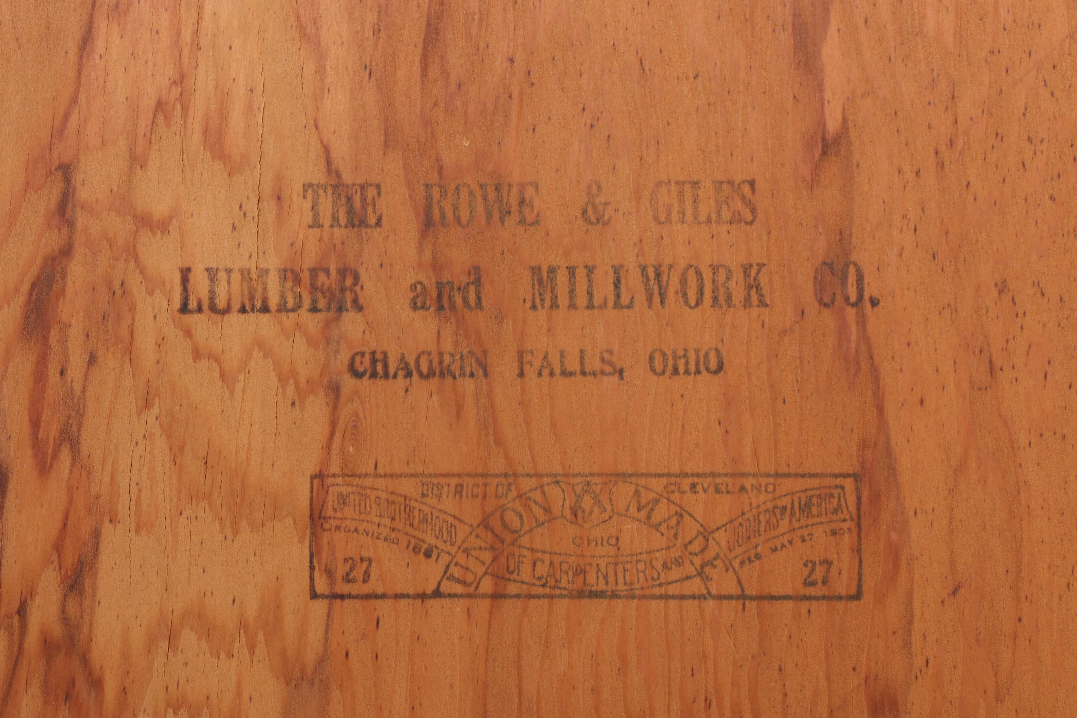 Colonial Revival Pine and Mixed Woods Side Server by Rowe & Giles, Mid 20th c.