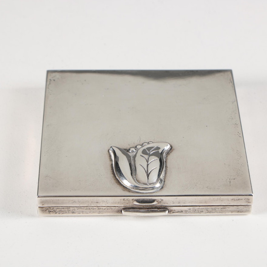 Georg Jensen "Blossom" Sterling Silver Compact