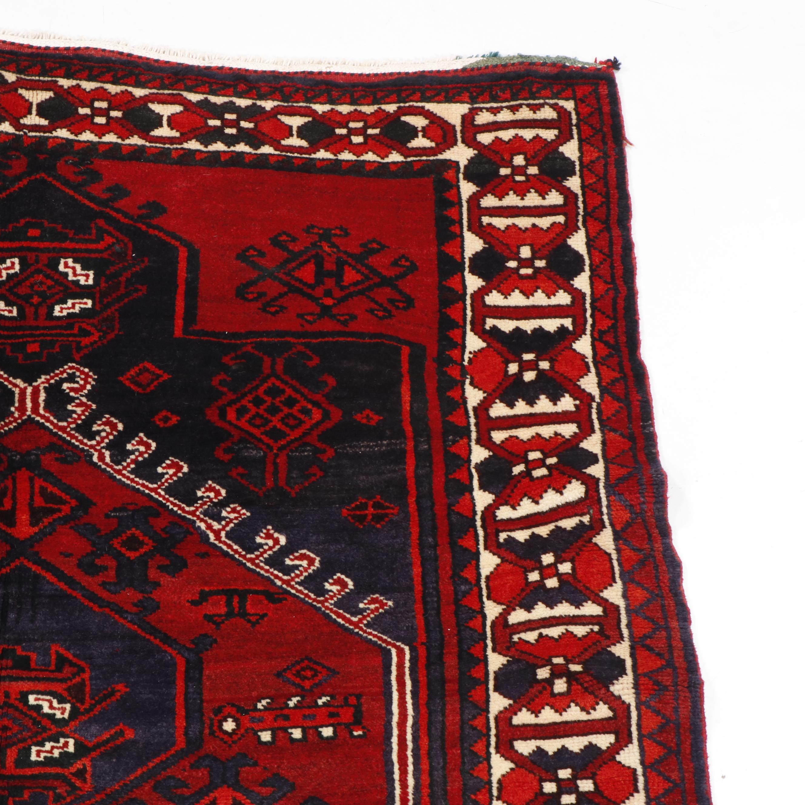Hand-Knotted Caucasian Kazak Wool Rug