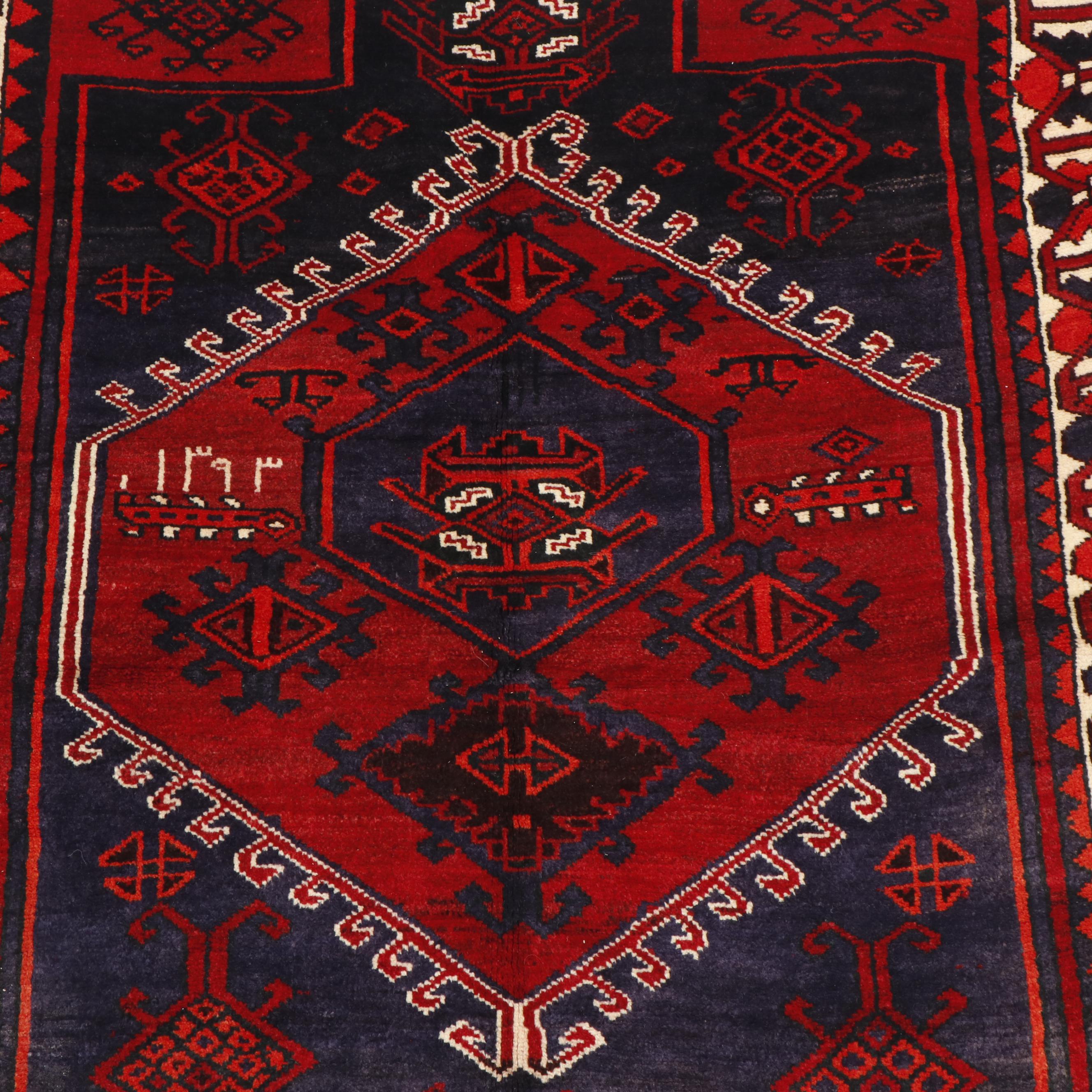 Hand-Knotted Caucasian Kazak Wool Rug