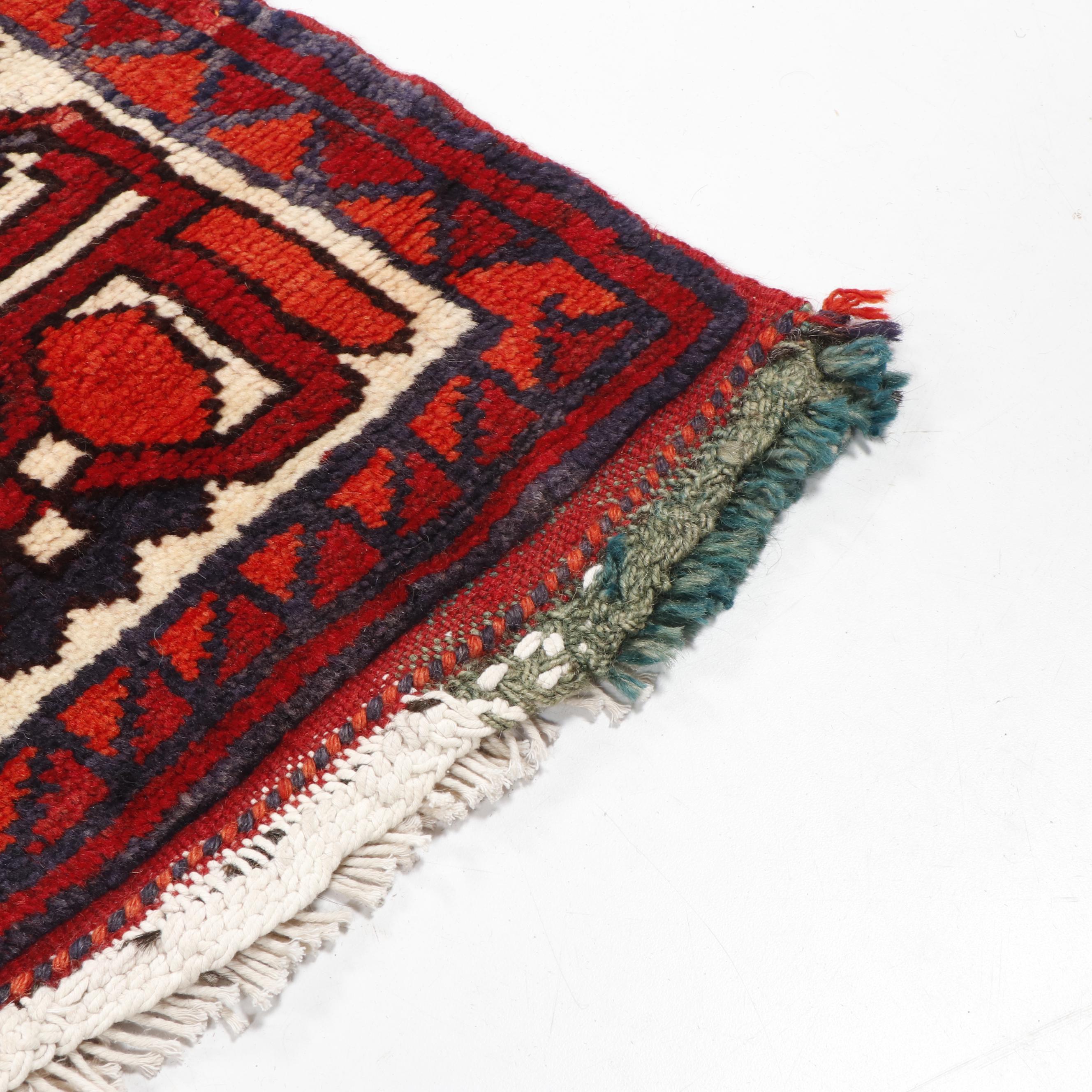 Hand-Knotted Caucasian Kazak Wool Rug