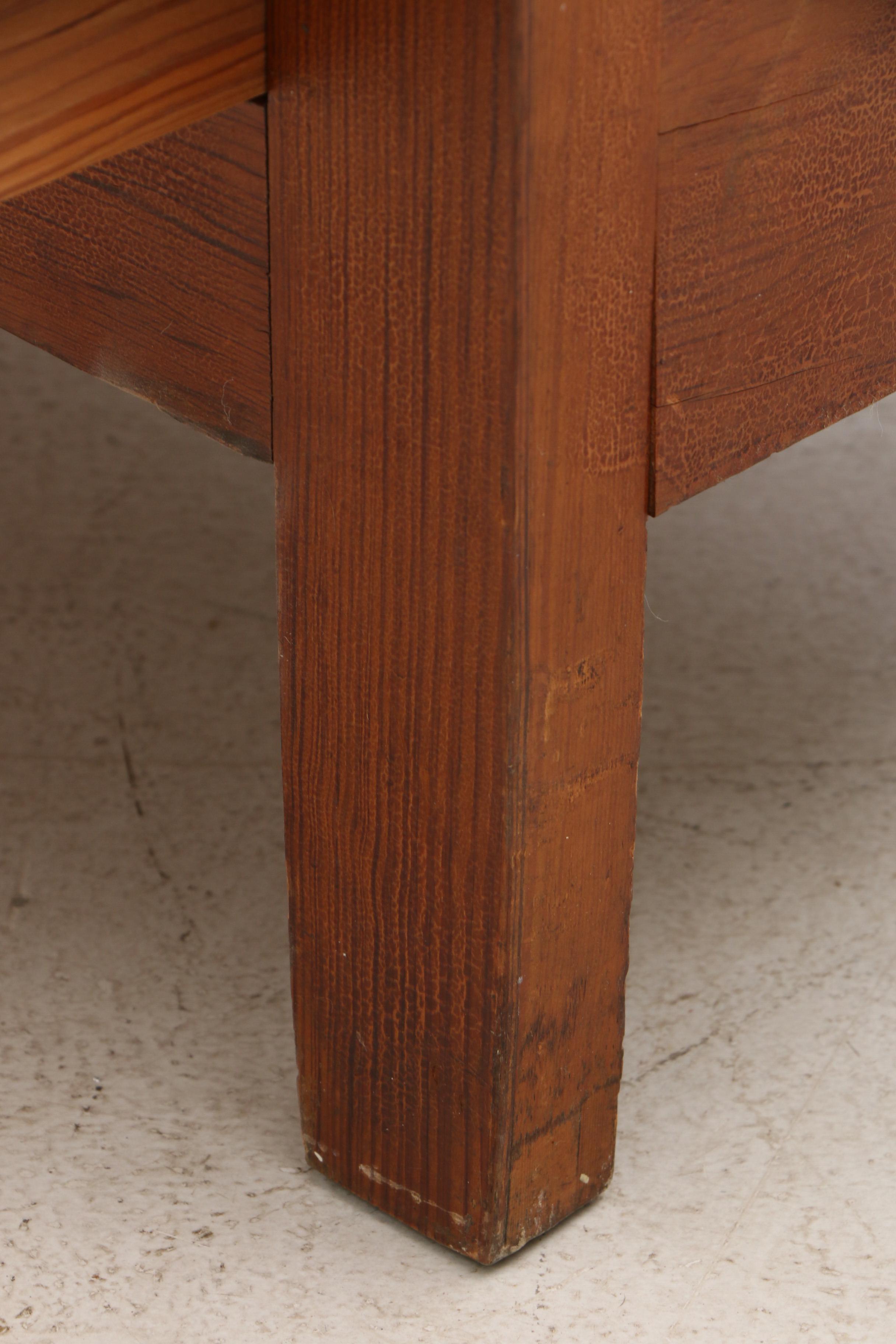 Yellow Pine Mirrored Wardrobe, Probably Southern, Early 20th Century