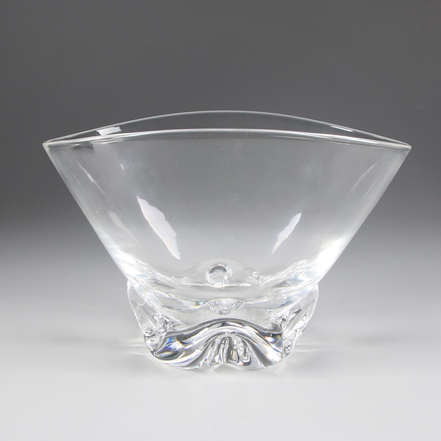 Steuben Art Glass Bowl with Undulating Base by Donald Pollard, Mid-Century