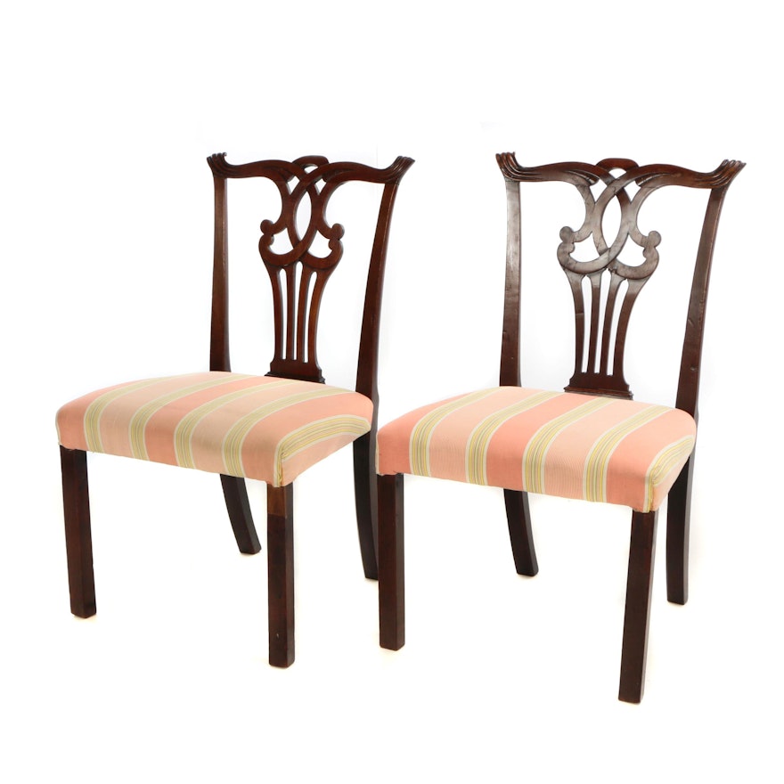 Pair of Massachusetts Chippendale Mahogany Side Chairs, 18th Century and Later