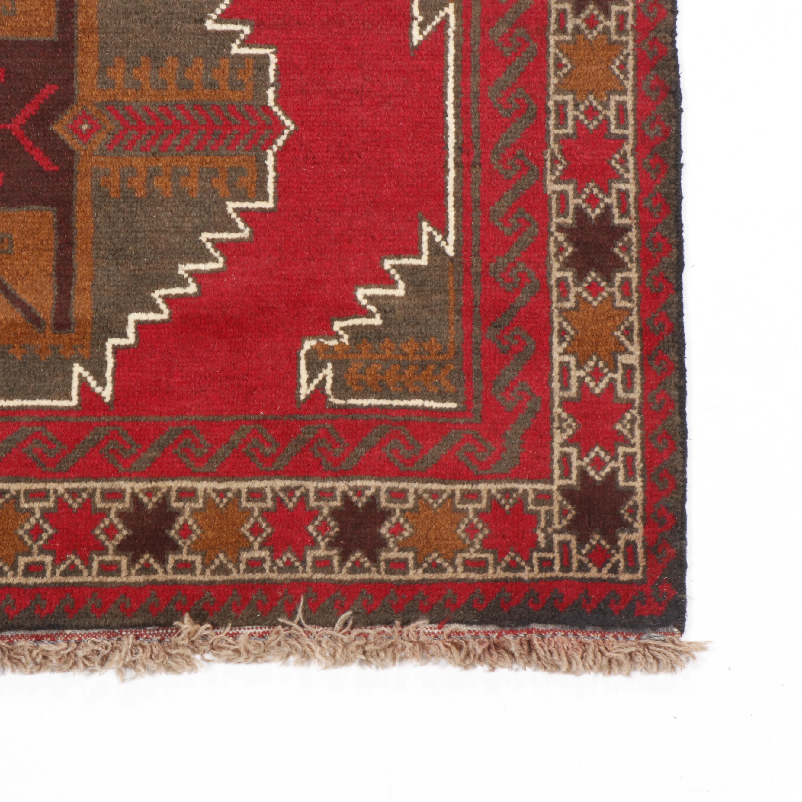Contemporary Hand-Knotted Pakistani Baluch Wool Rug