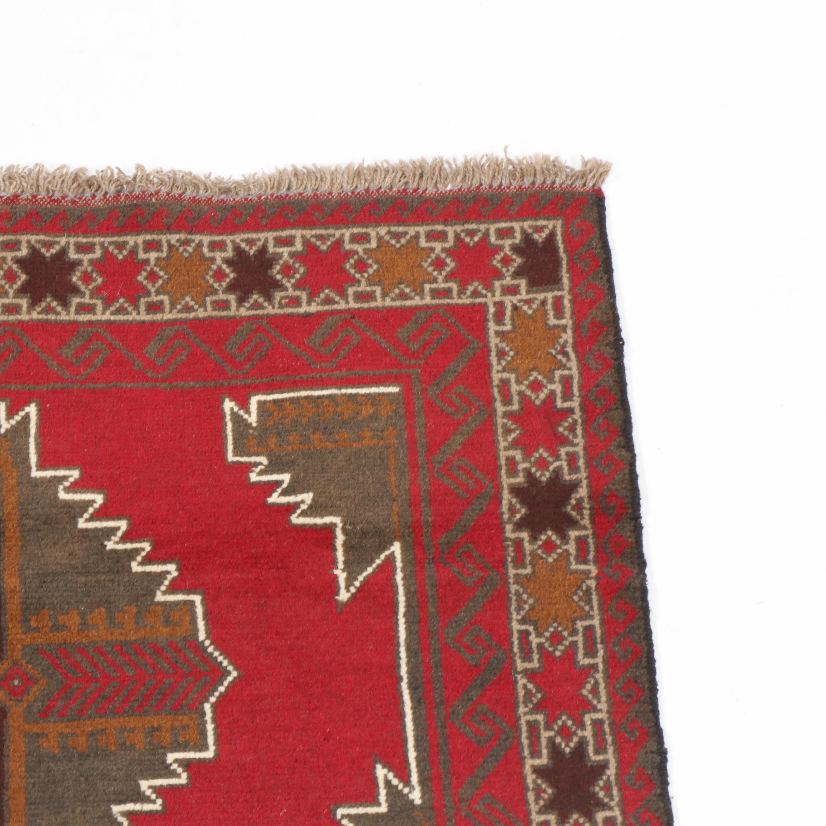 Contemporary Hand-Knotted Pakistani Baluch Wool Rug