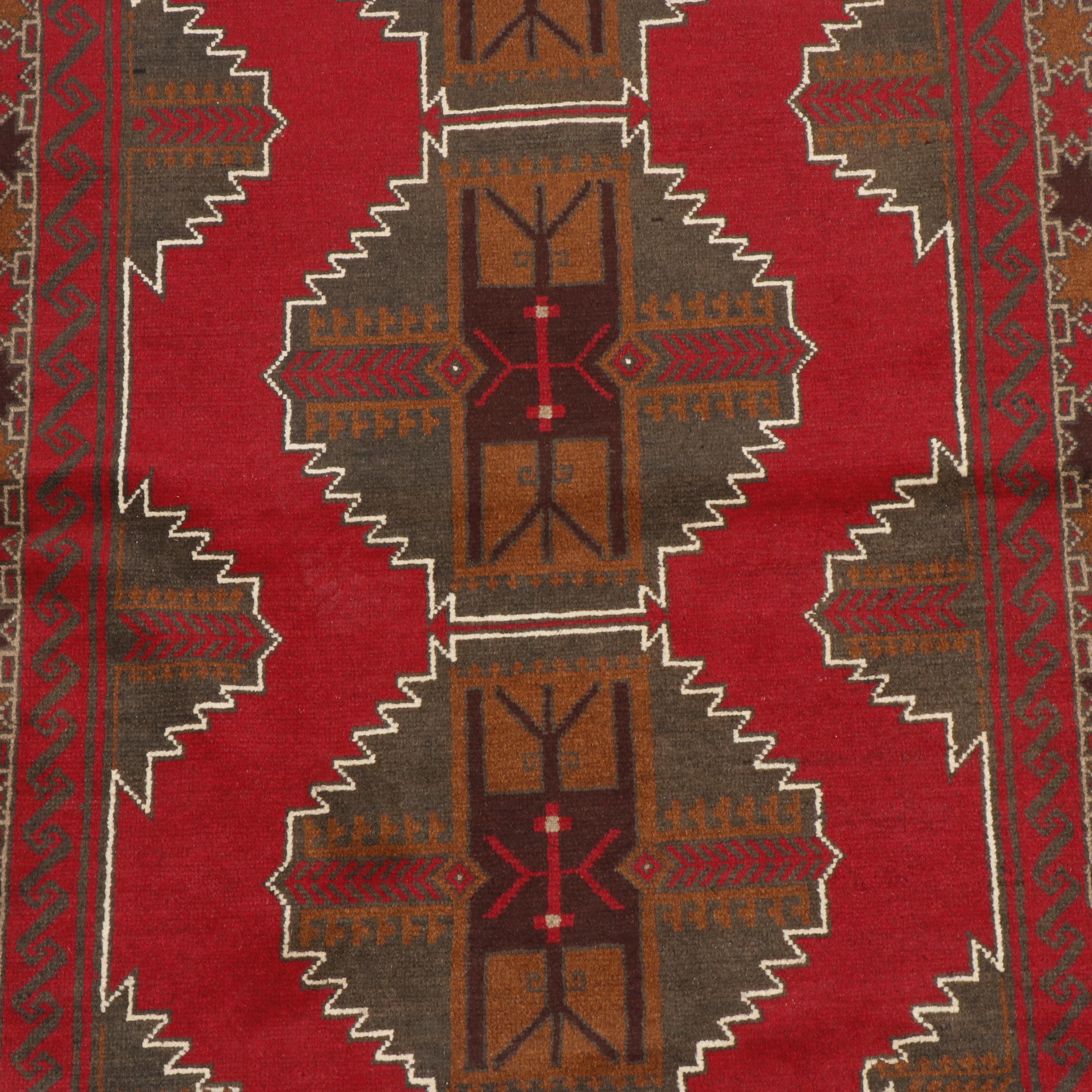 Contemporary Hand-Knotted Pakistani Baluch Wool Rug