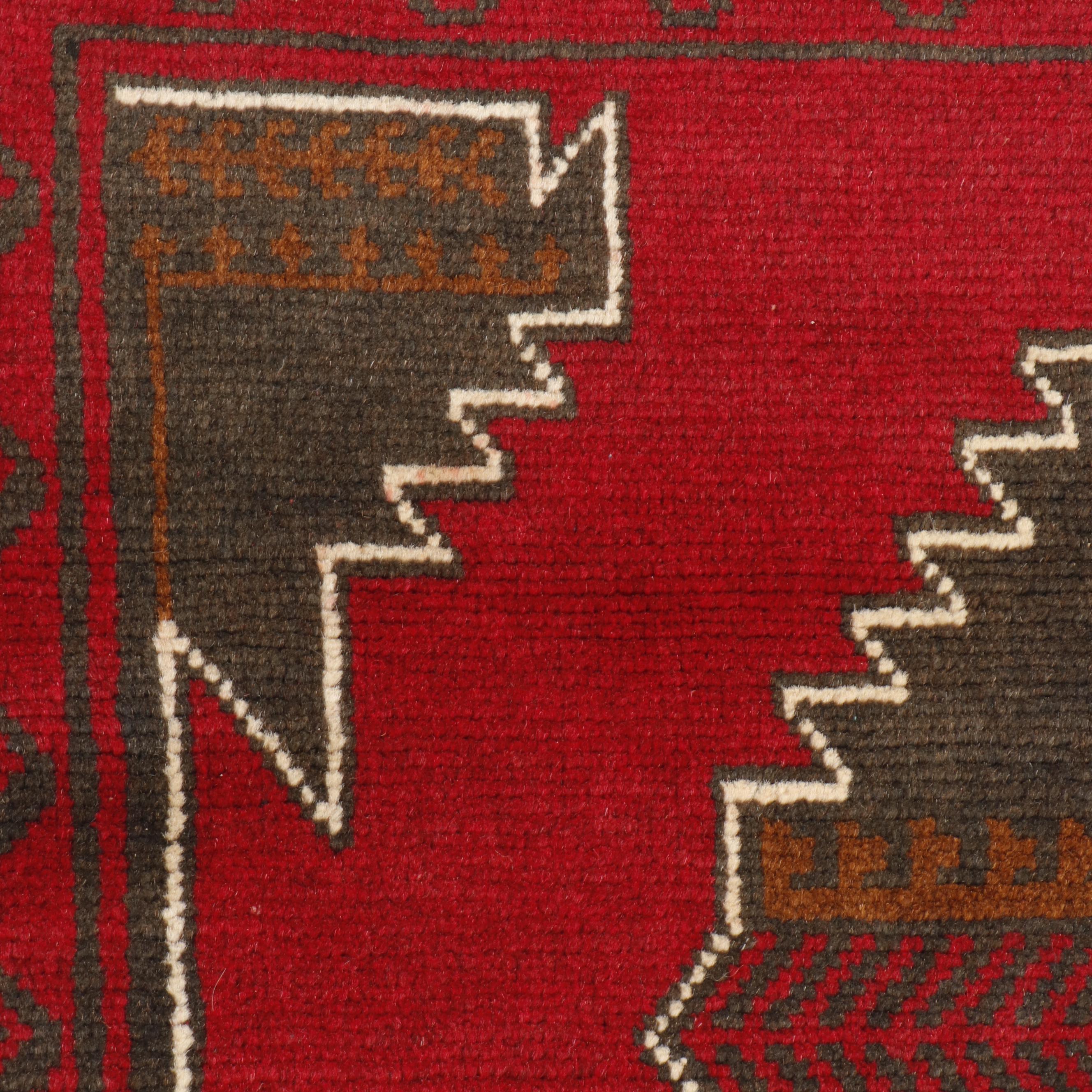 Contemporary Hand-Knotted Pakistani Baluch Wool Rug