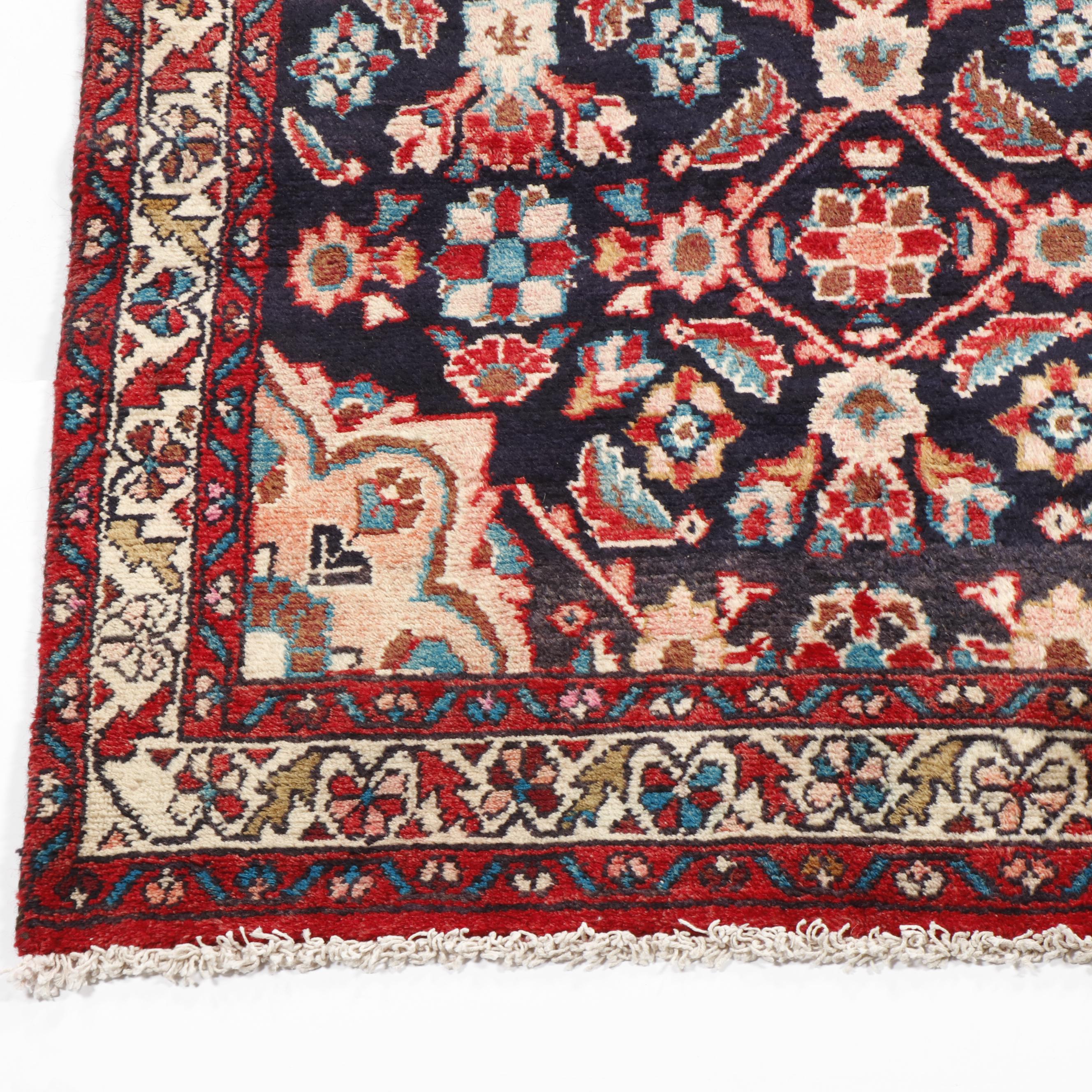 Hand-Knotted Persian Darajezine Wool Rug