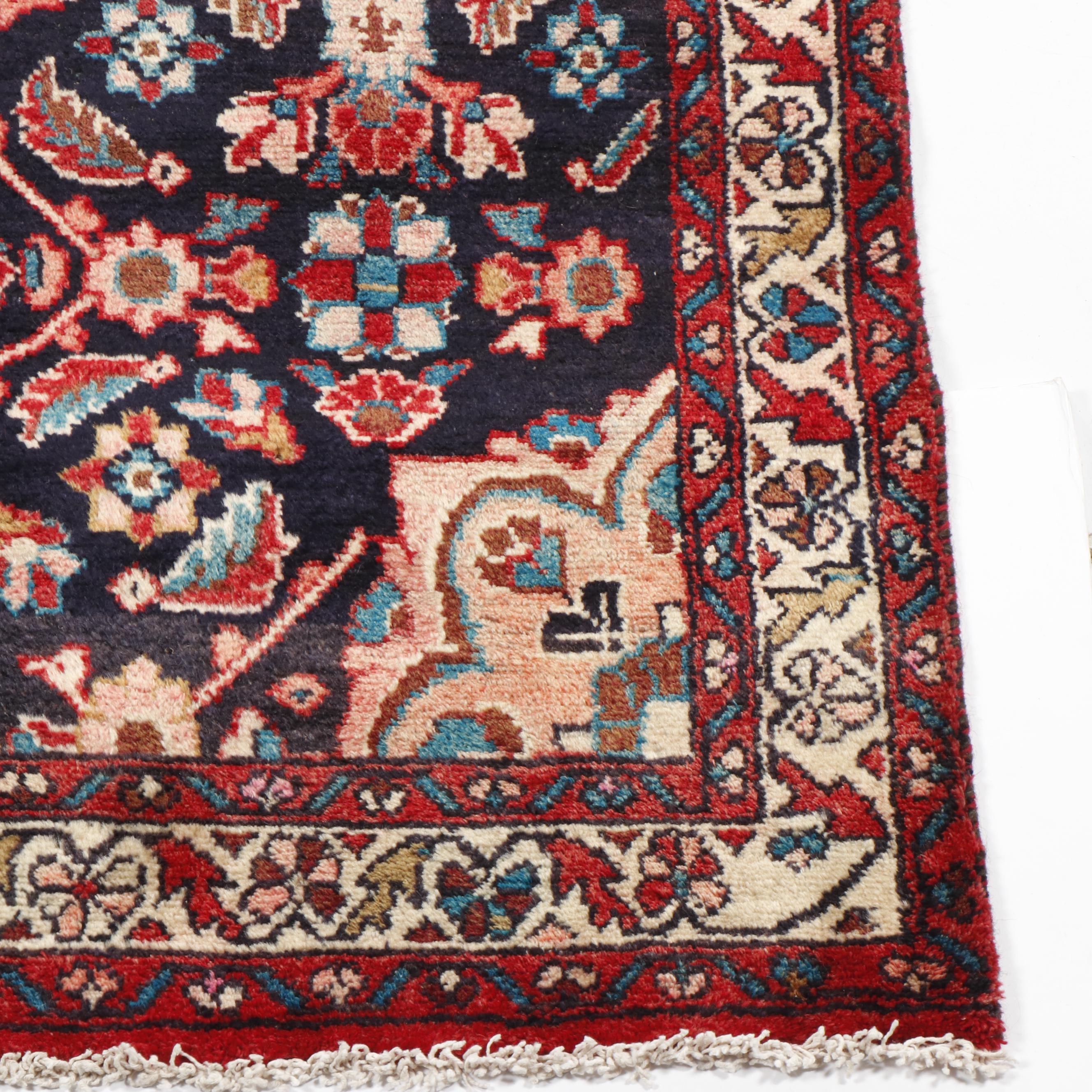 Hand-Knotted Persian Darajezine Wool Rug