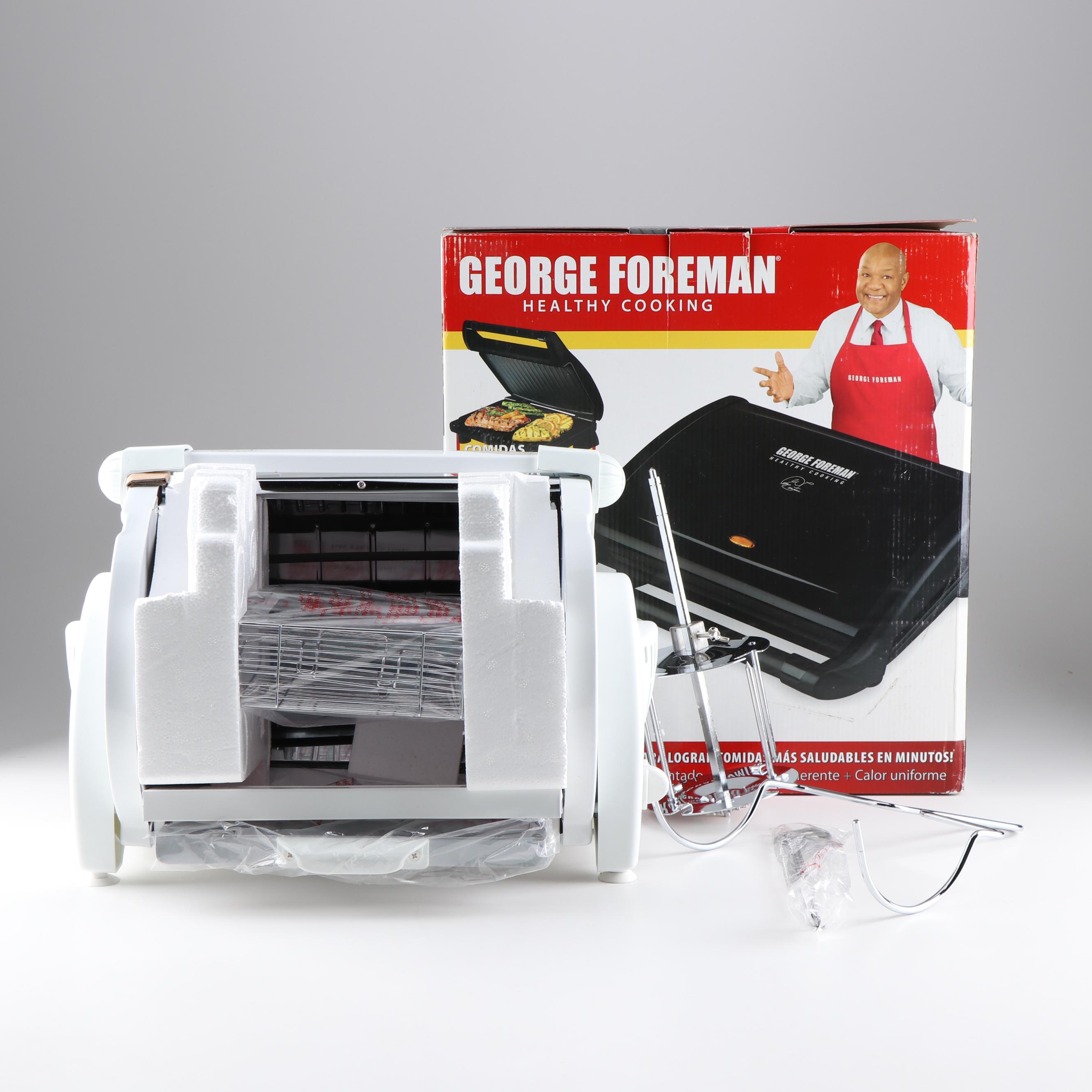 George Foreman Indoor Family Grill and Baby George Rotisserie