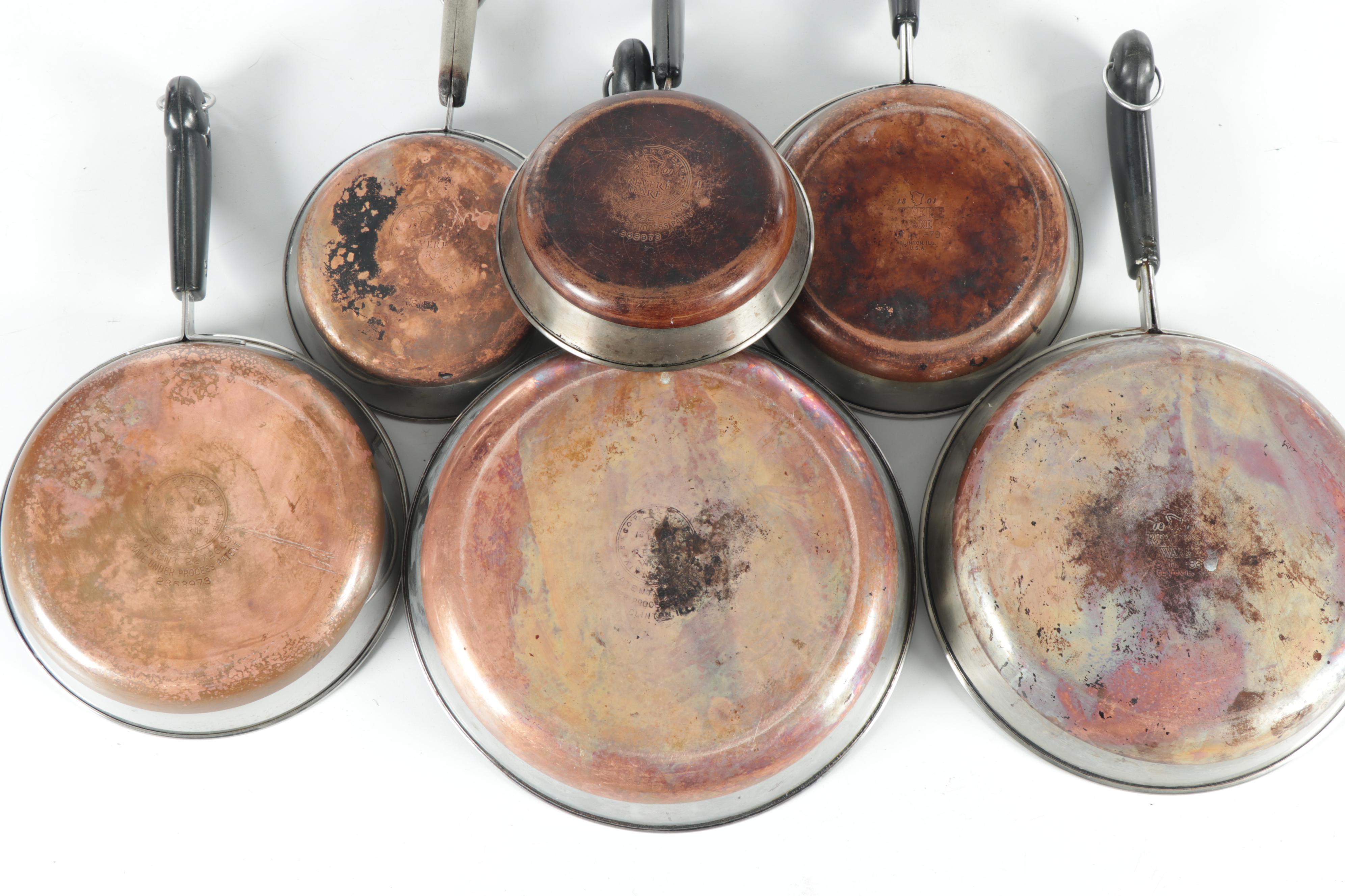 Collection of Revere Ware Pots and Pans