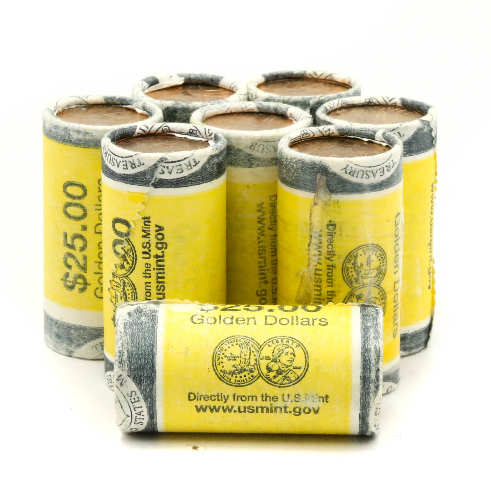 Sacagawea Dollar Coins in US Mint Rolls