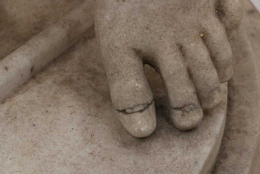 19th Century Marble Sculpture of Classical Figure on Pedestal