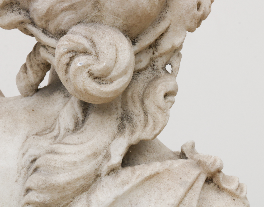 19th Century Marble Sculpture of Classical Figure on Pedestal