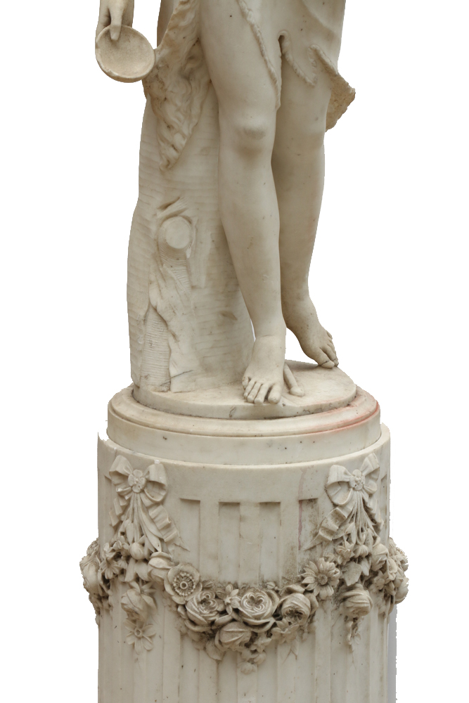 19th Century Marble Sculpture of Classical Figure on Pedestal