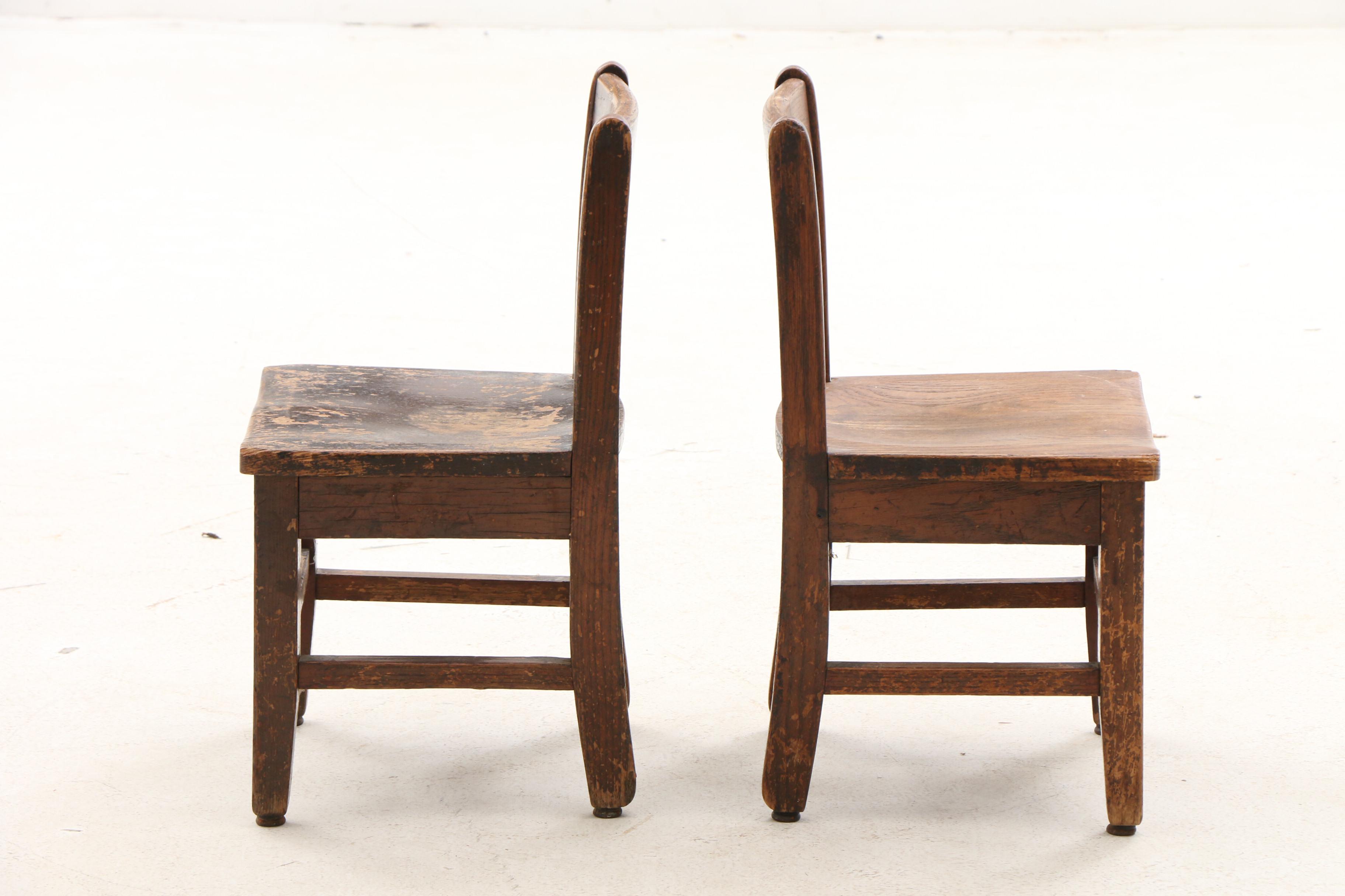 Tiger Maple Children's Table and Oak Chairs