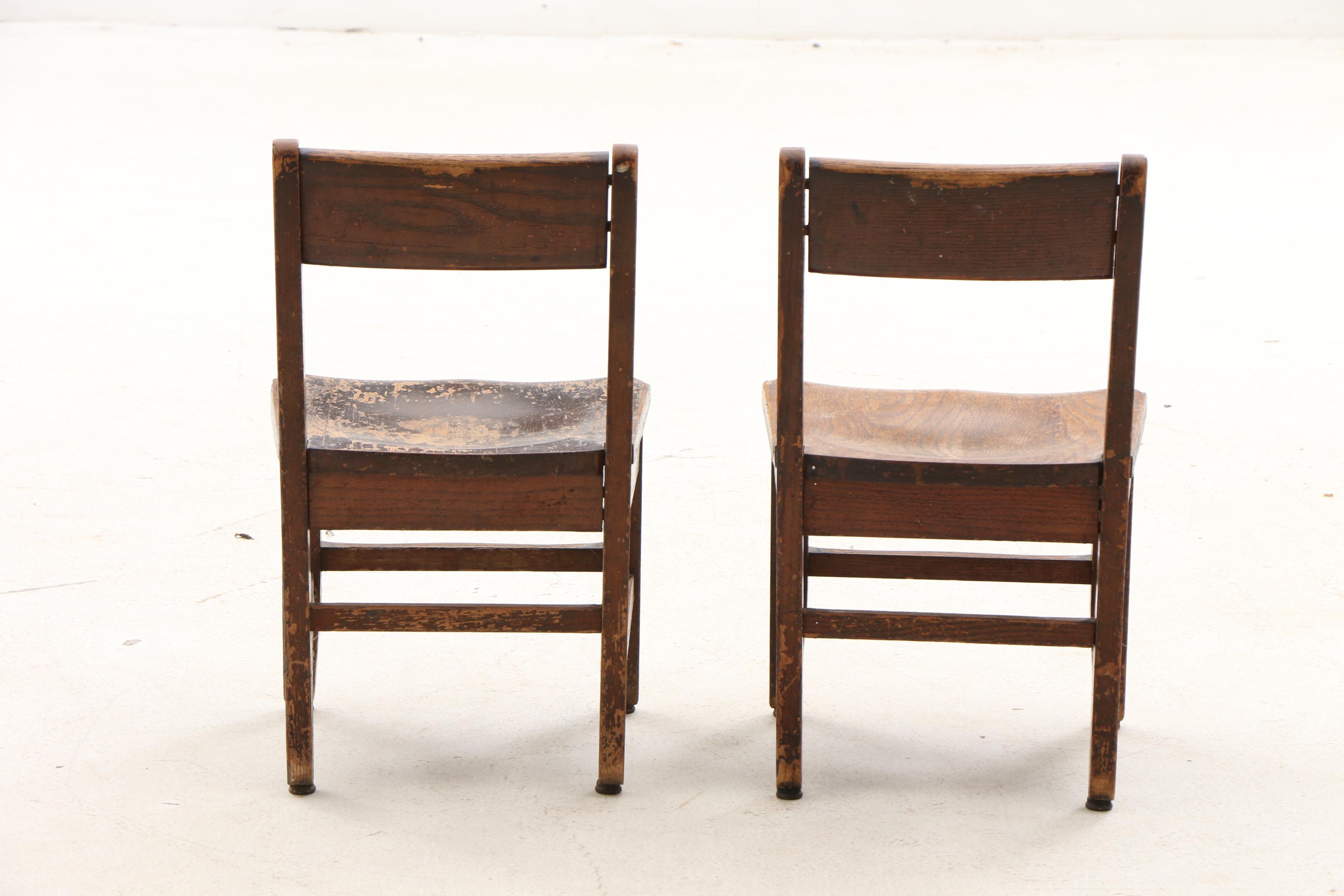 Tiger Maple Children's Table and Oak Chairs