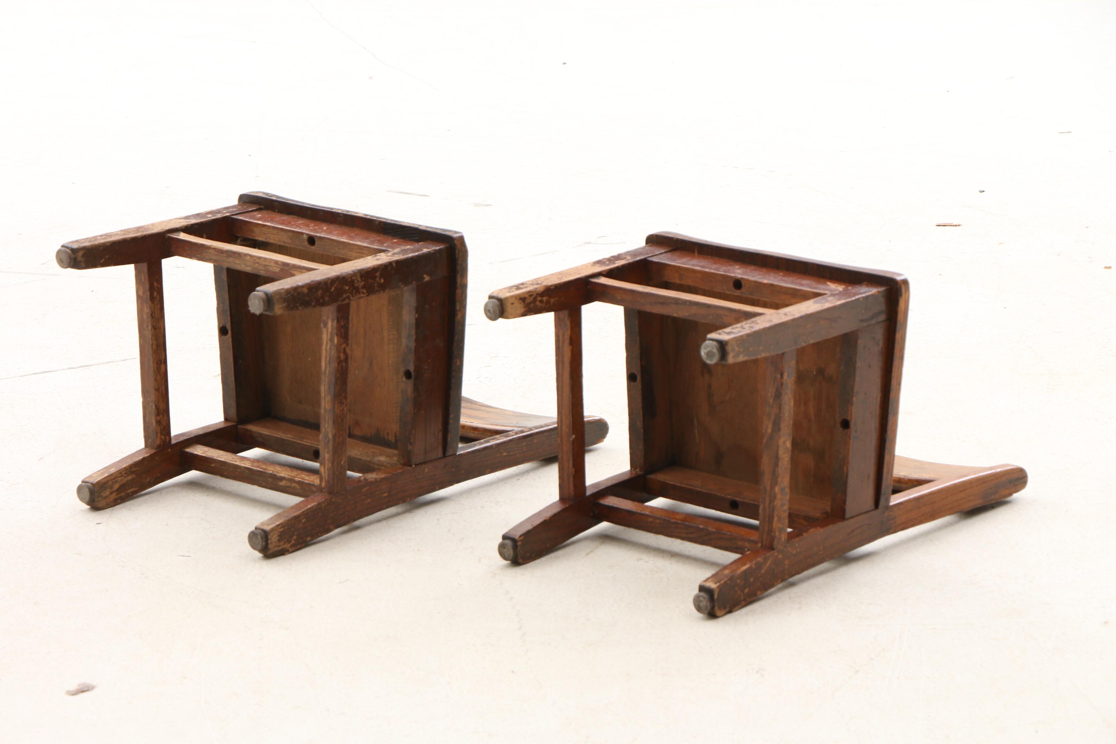 Tiger Maple Children's Table and Oak Chairs