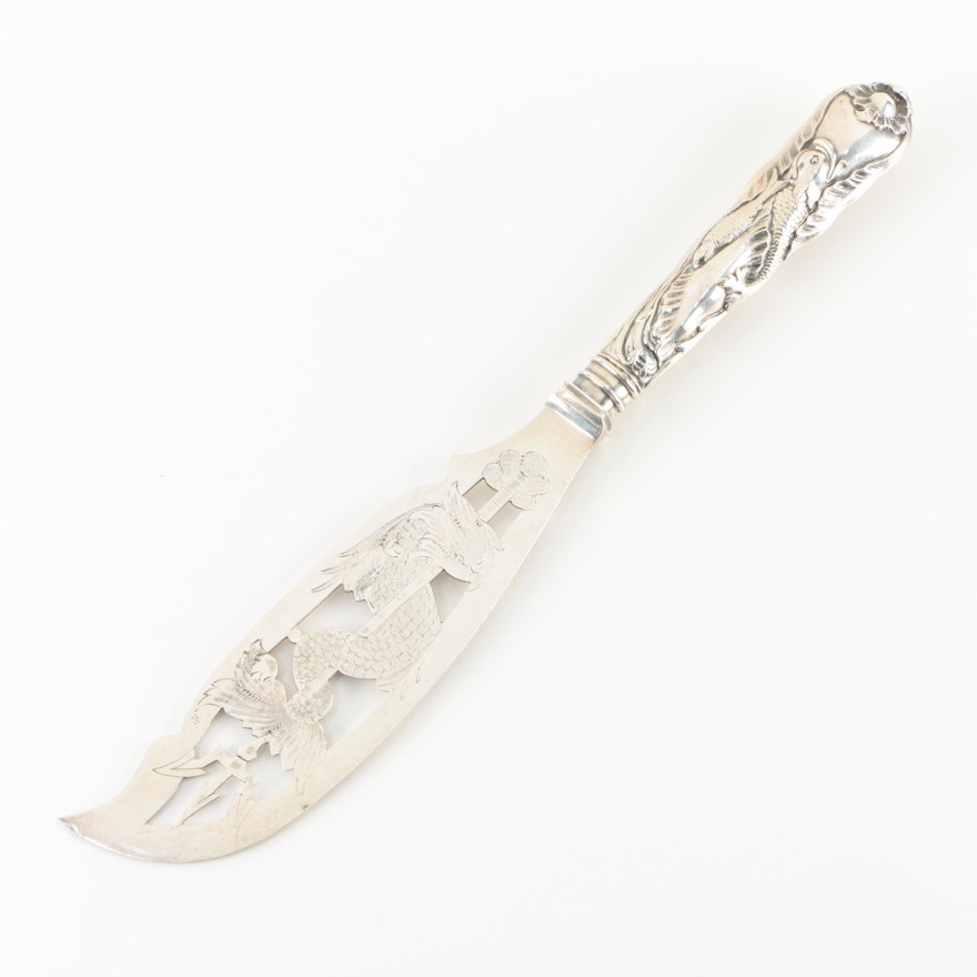 Elaborate Fish Serving Knife with Pierced Blade