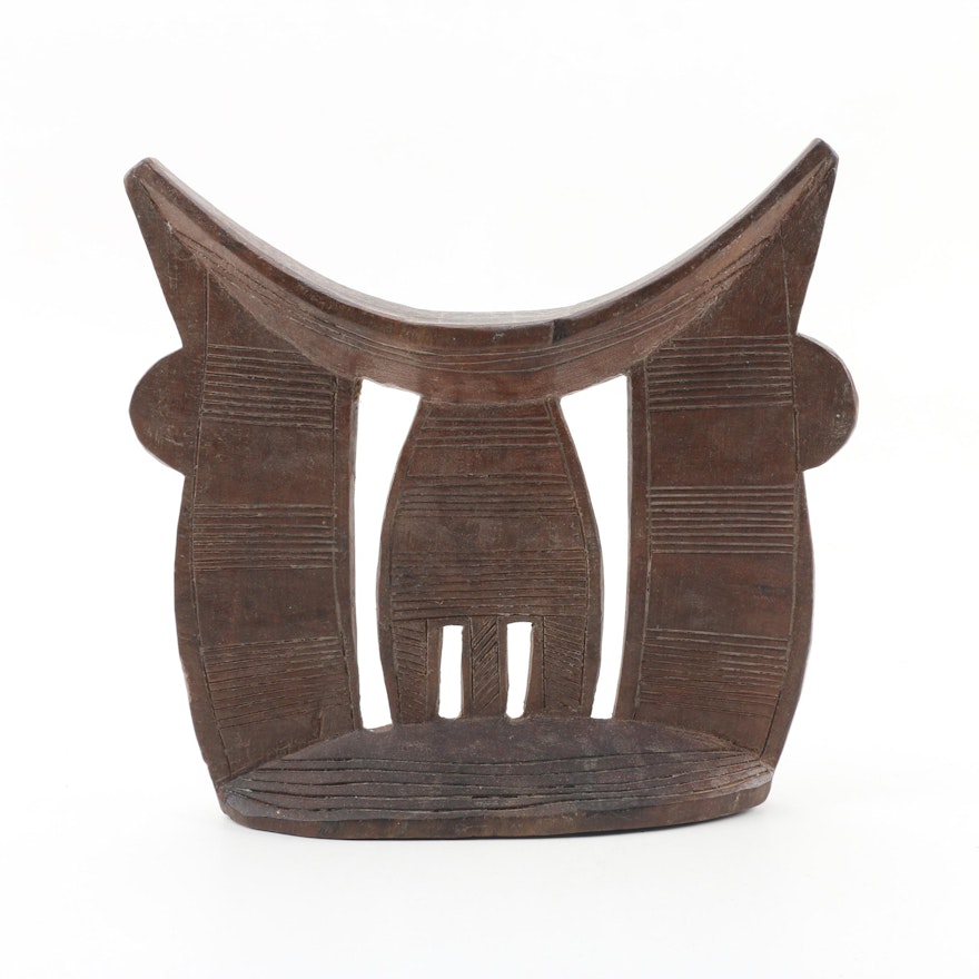 Ethiopian Carved Wood Headrest