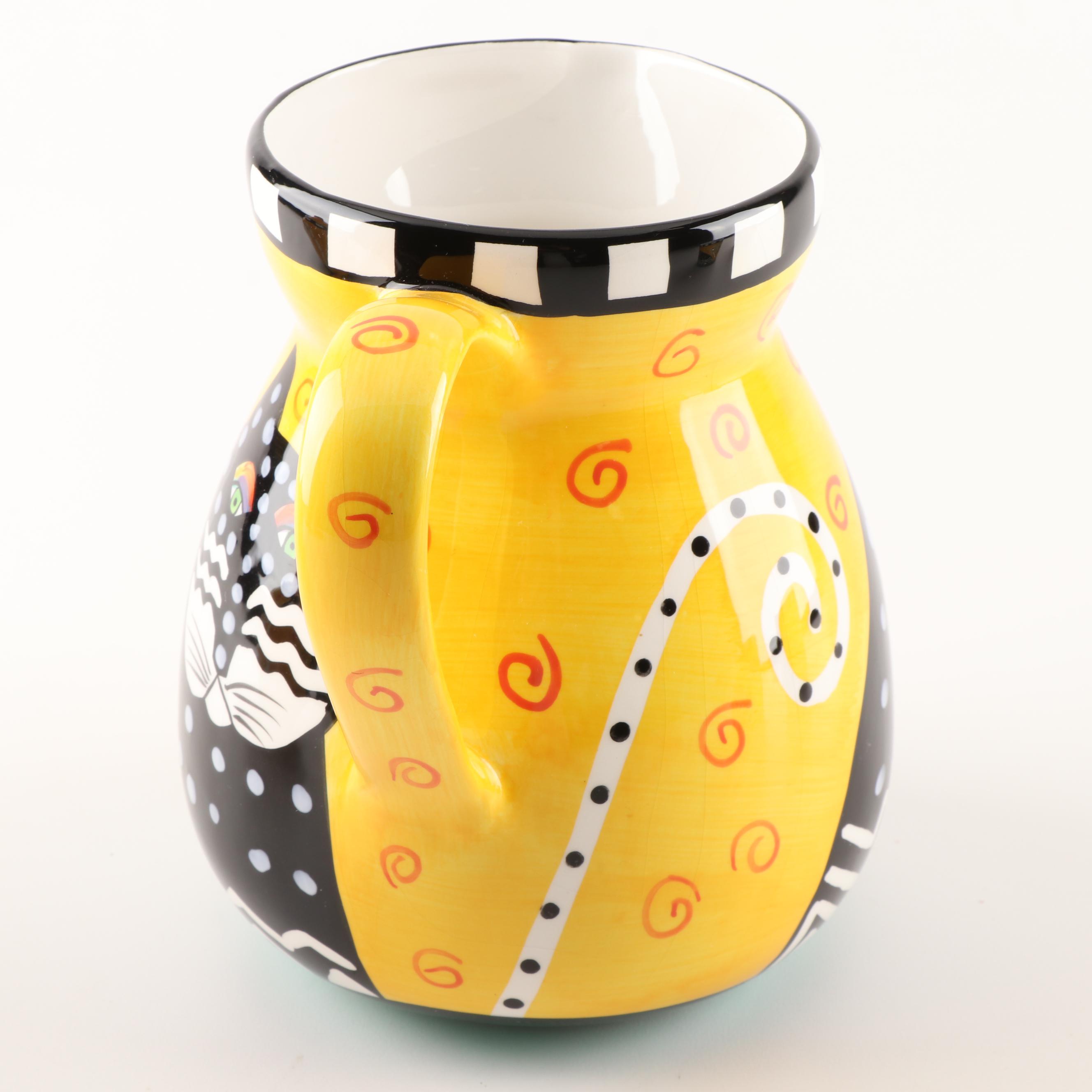 Laurel Burch Tea Set with Black Spotted Cat