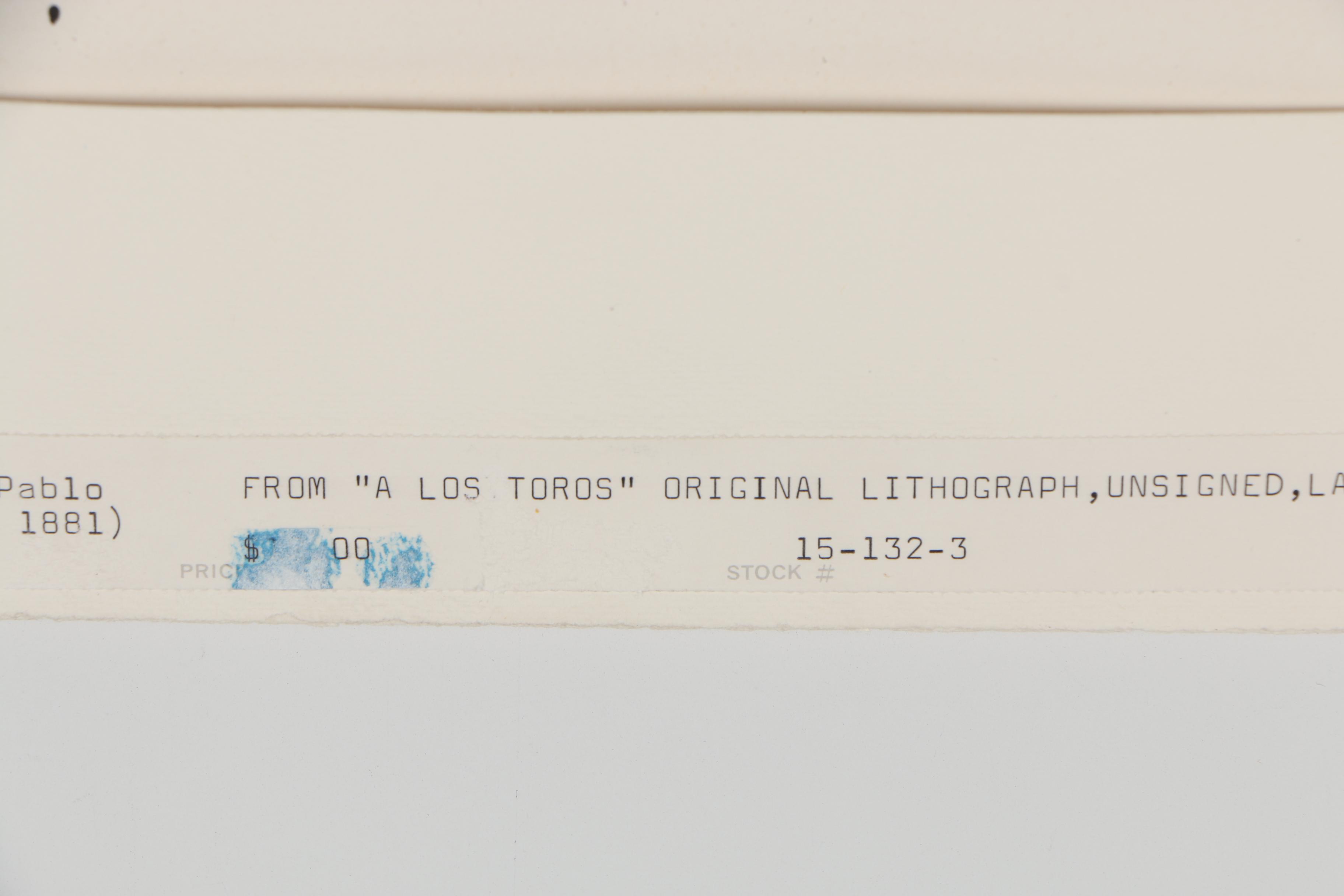 Pablo Picasso 1961 Lithograph "Jeu de la Cape"