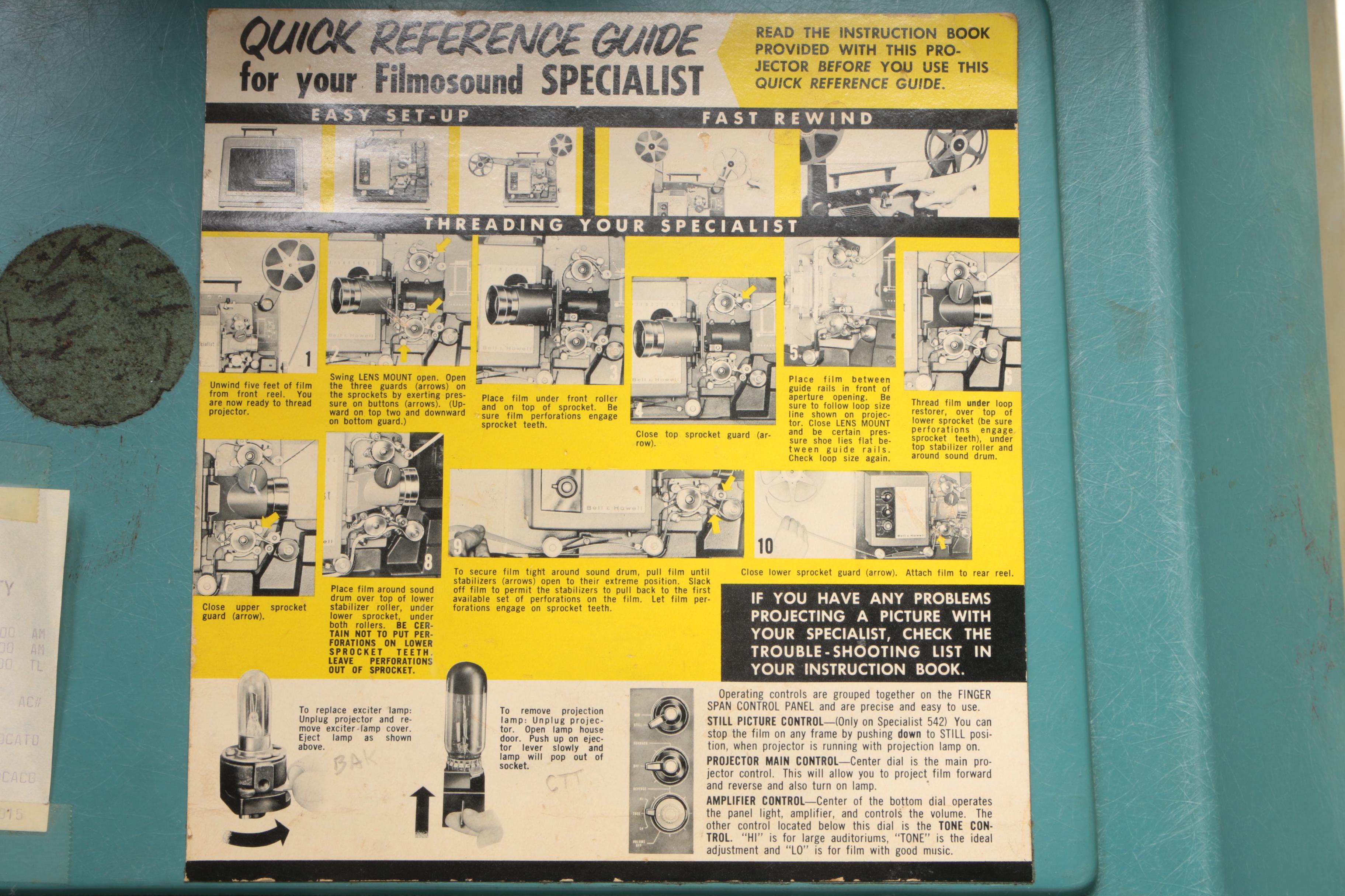 Bell & Howell Filmosound Specialist 16mm Portable Projector, 1961-1964