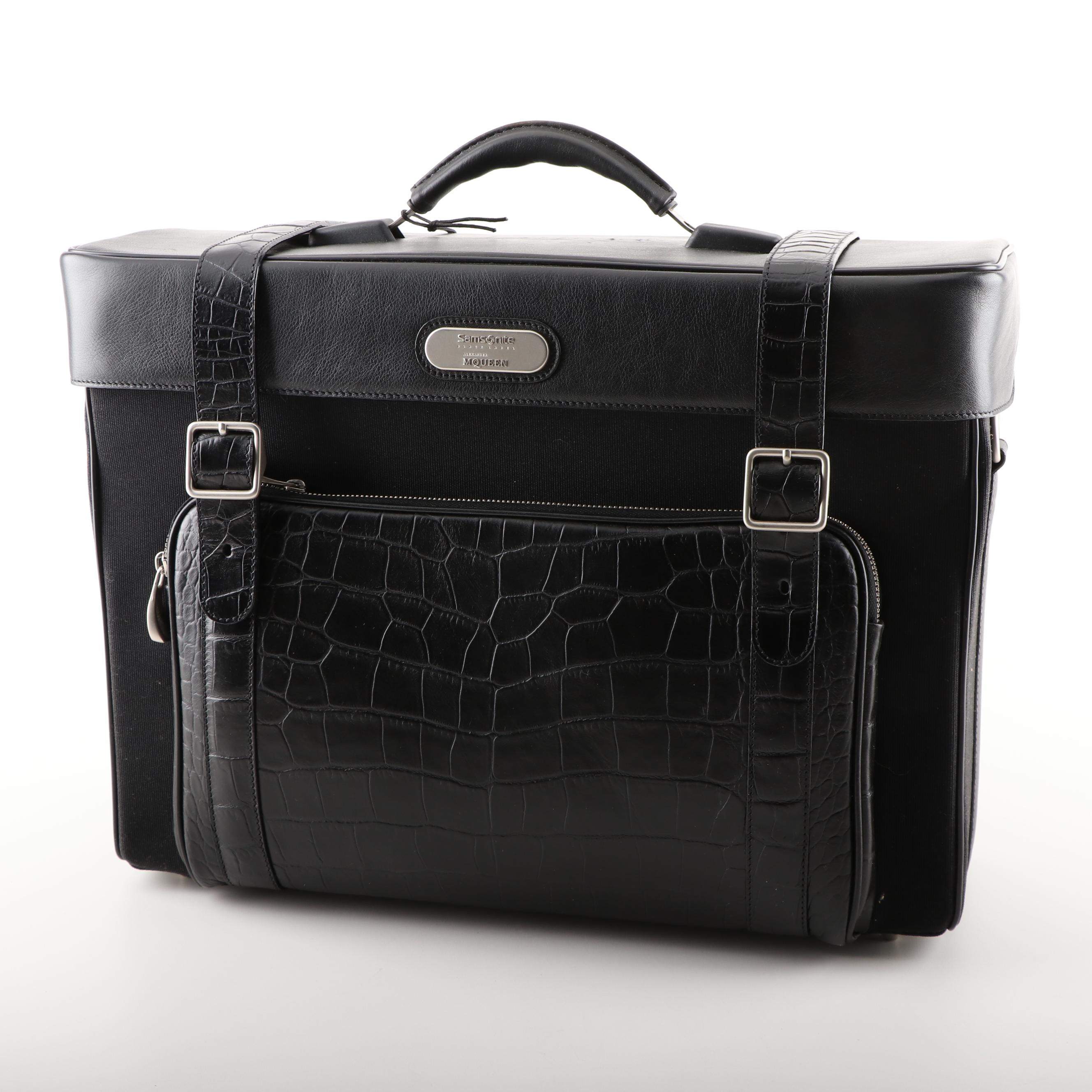 Alexander McQueen For Samsonite Black Label Luggage Suite with Embossed Leather