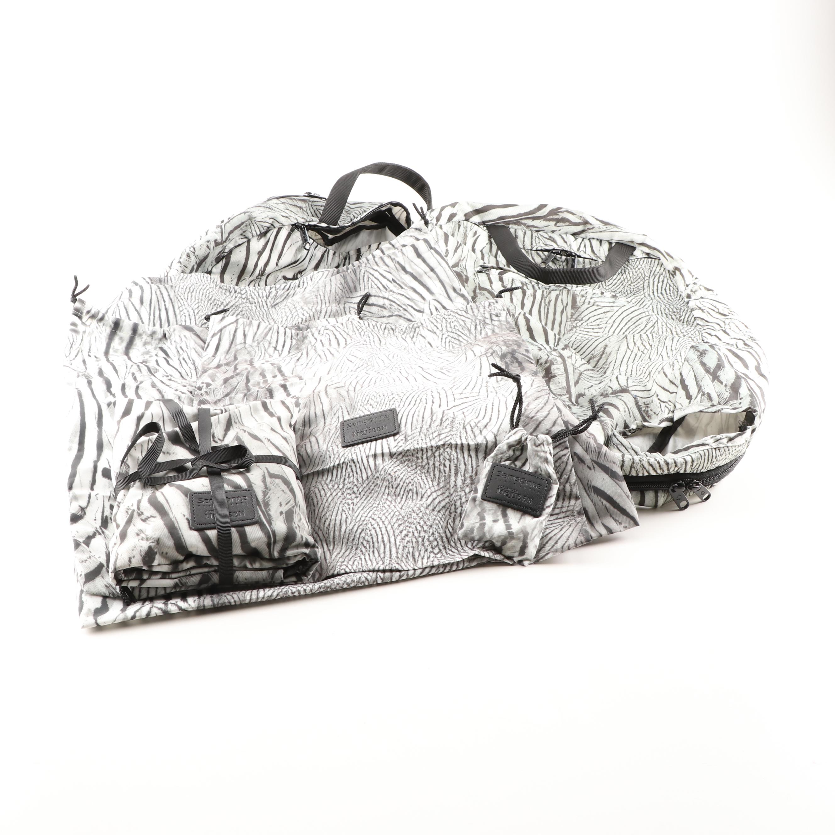 Alexander McQueen For Samsonite Black Label Luggage Suite with Embossed Leather