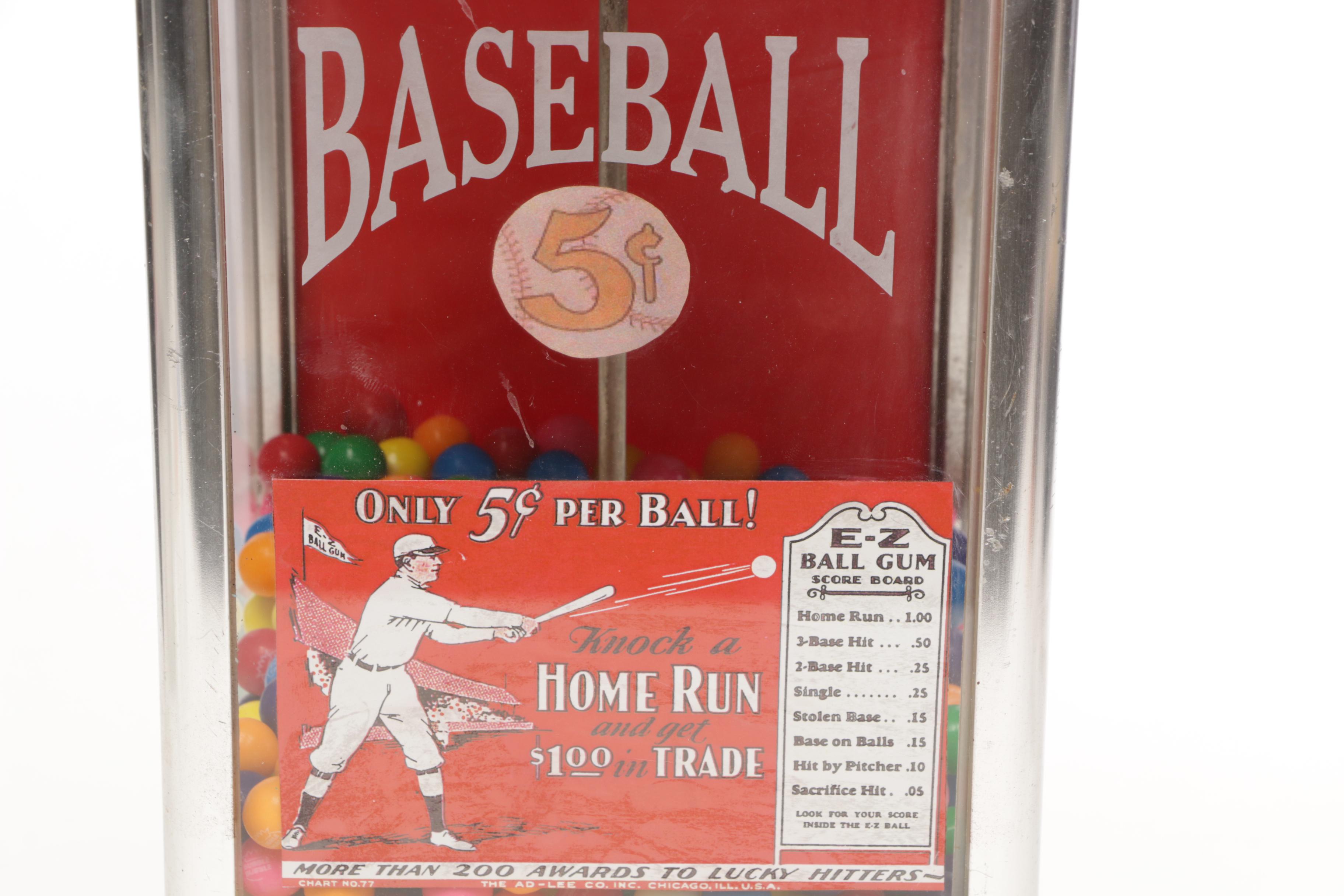 Baseball Table Top Gumball Machine